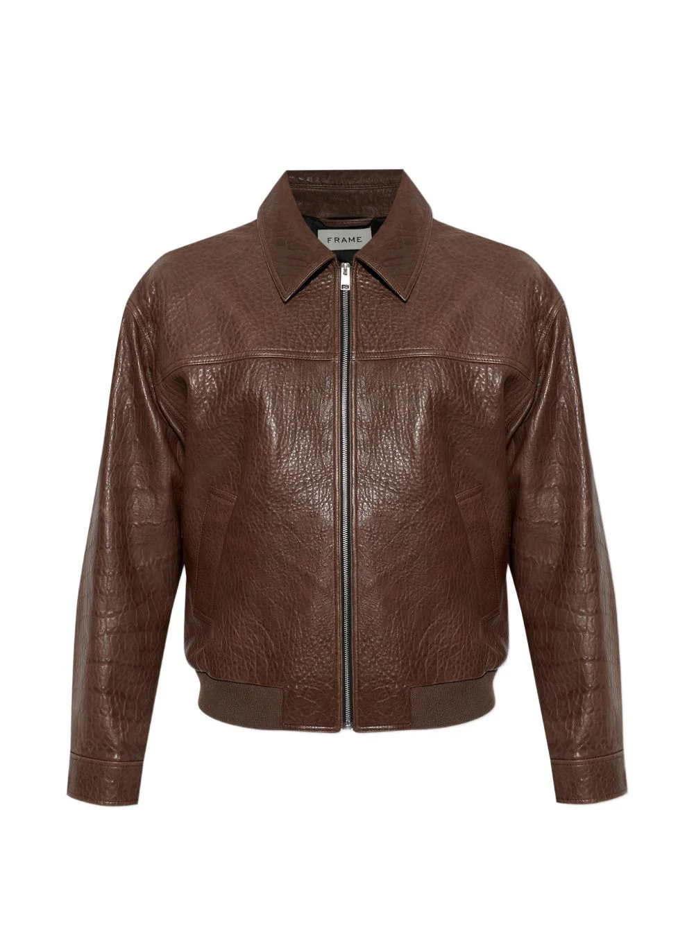 zip leather jacket - 1