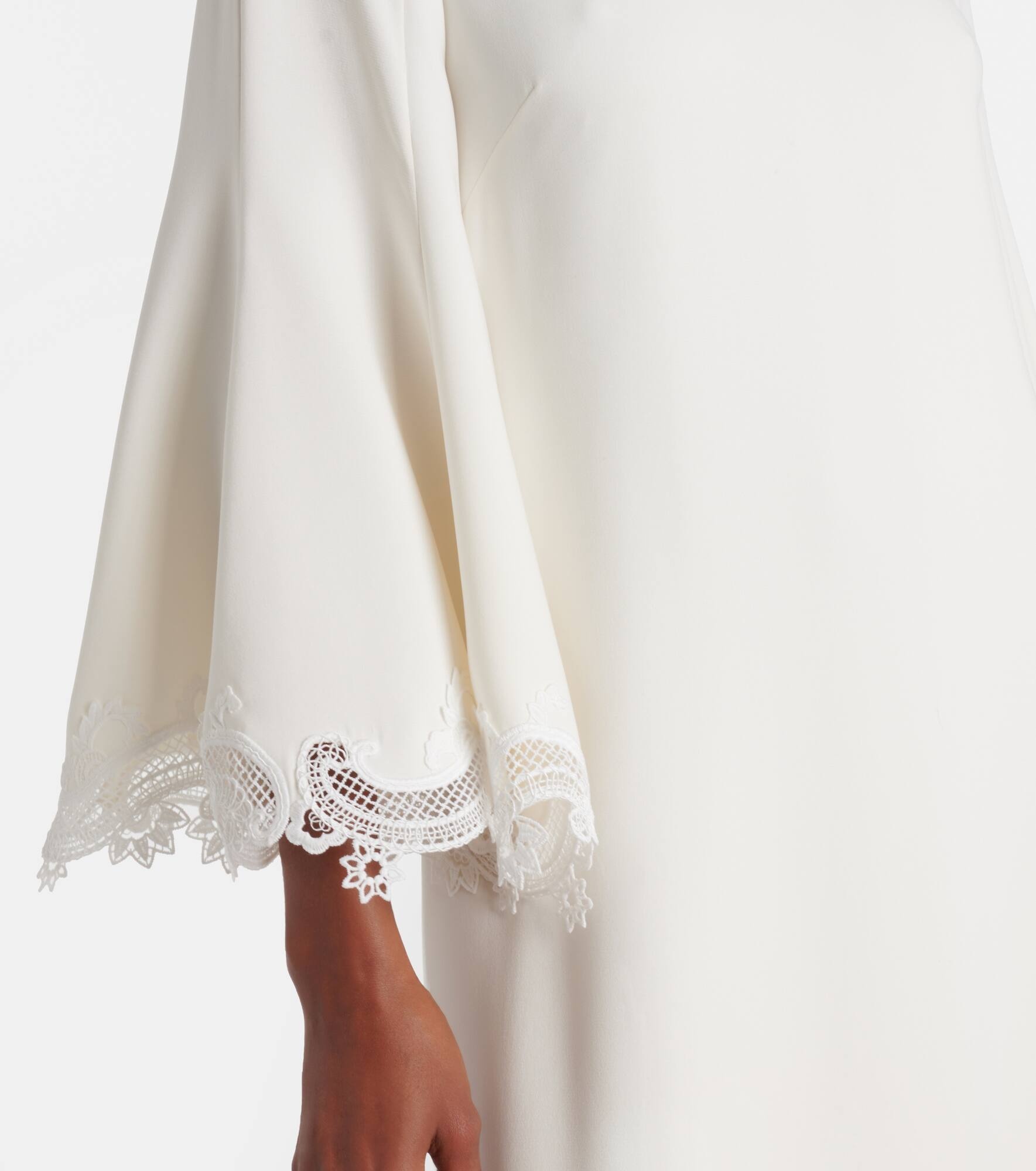 Lace-trimmed silk-blend georgette kaftan - 5