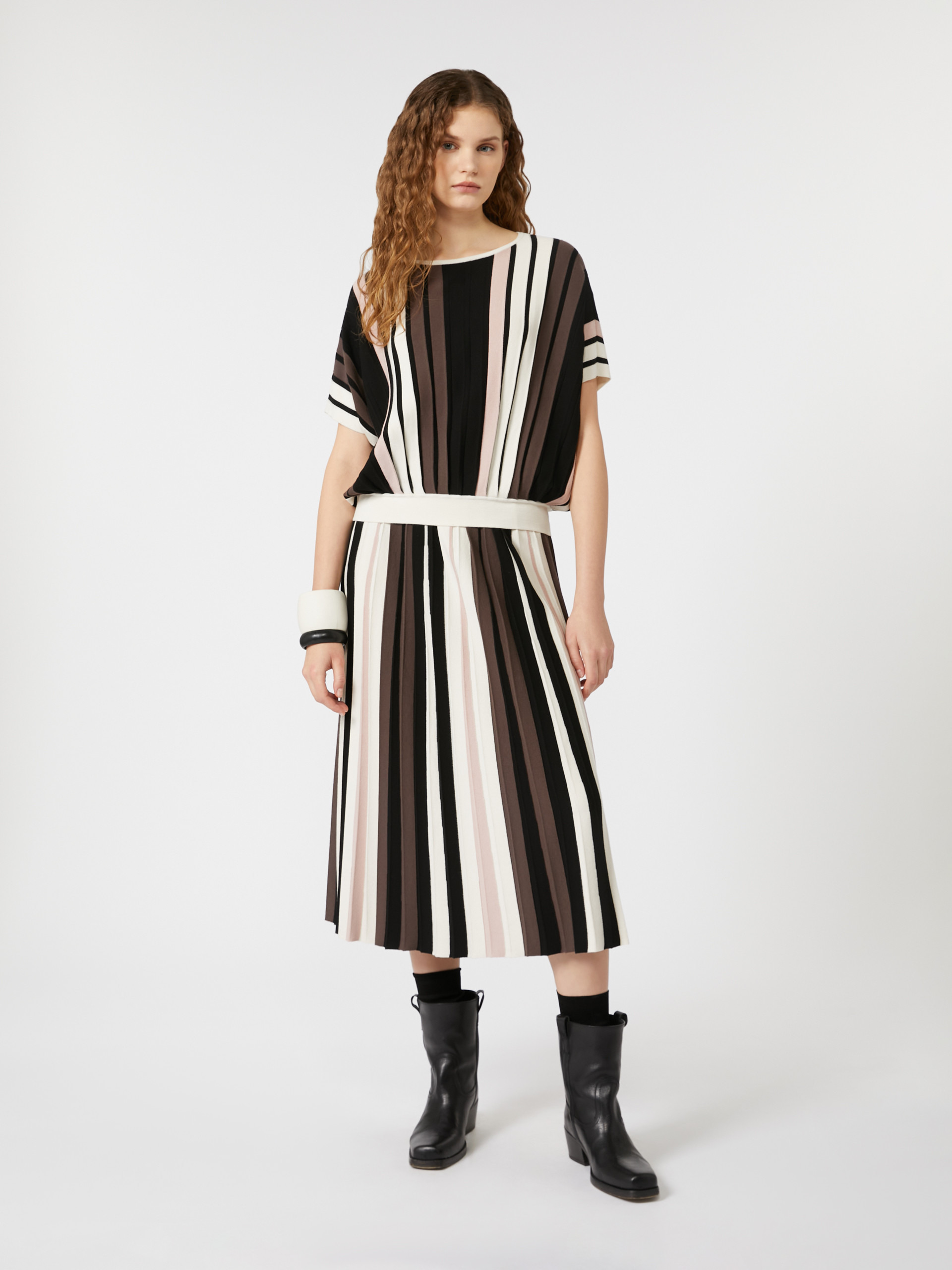 PEGOLA Plissé-pleated viscose yarn top - 2