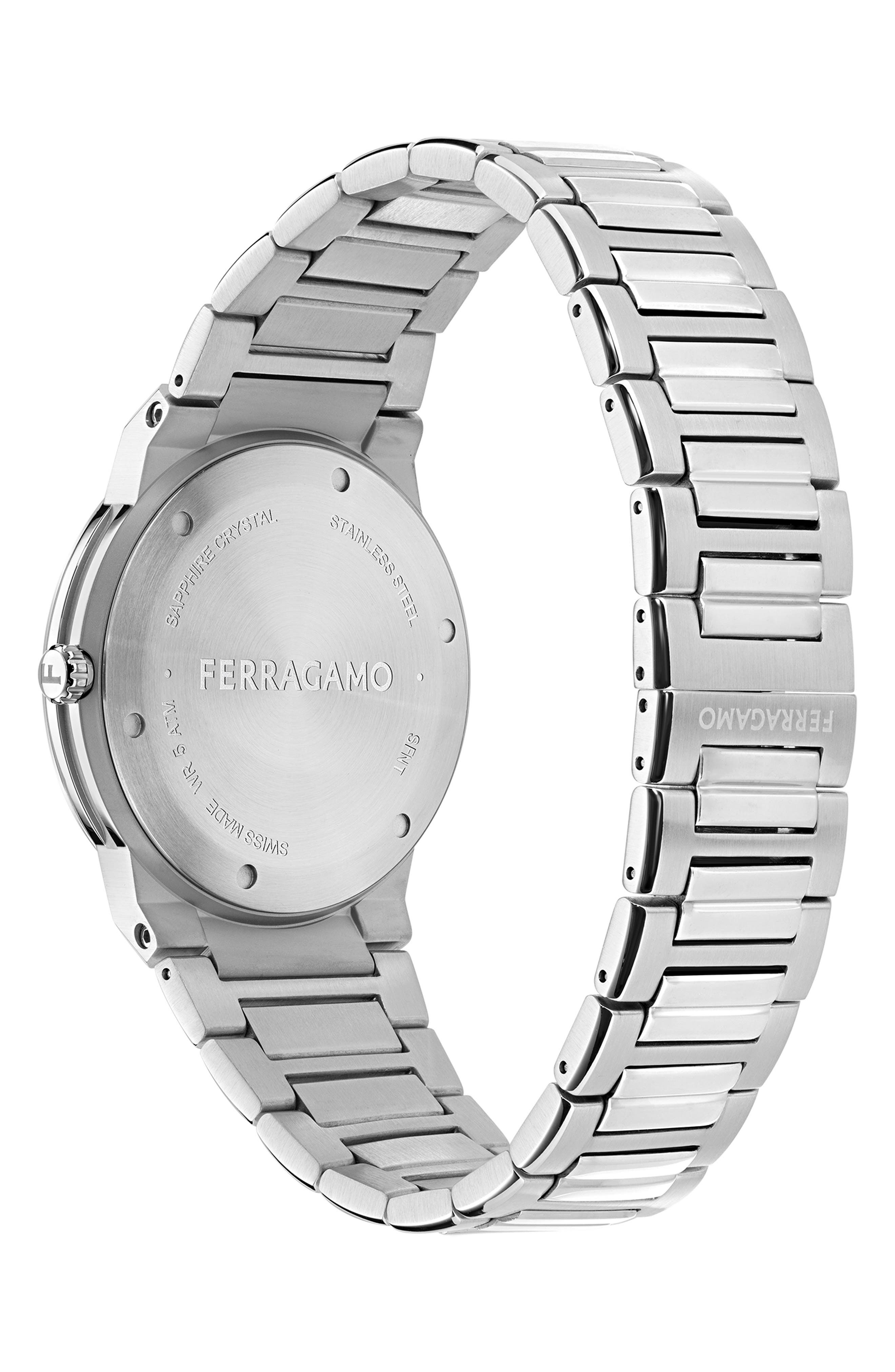 FERRAGAMO Logo Bracelet Watch, 41mm in Stainless Steel at Nordstrom - 3