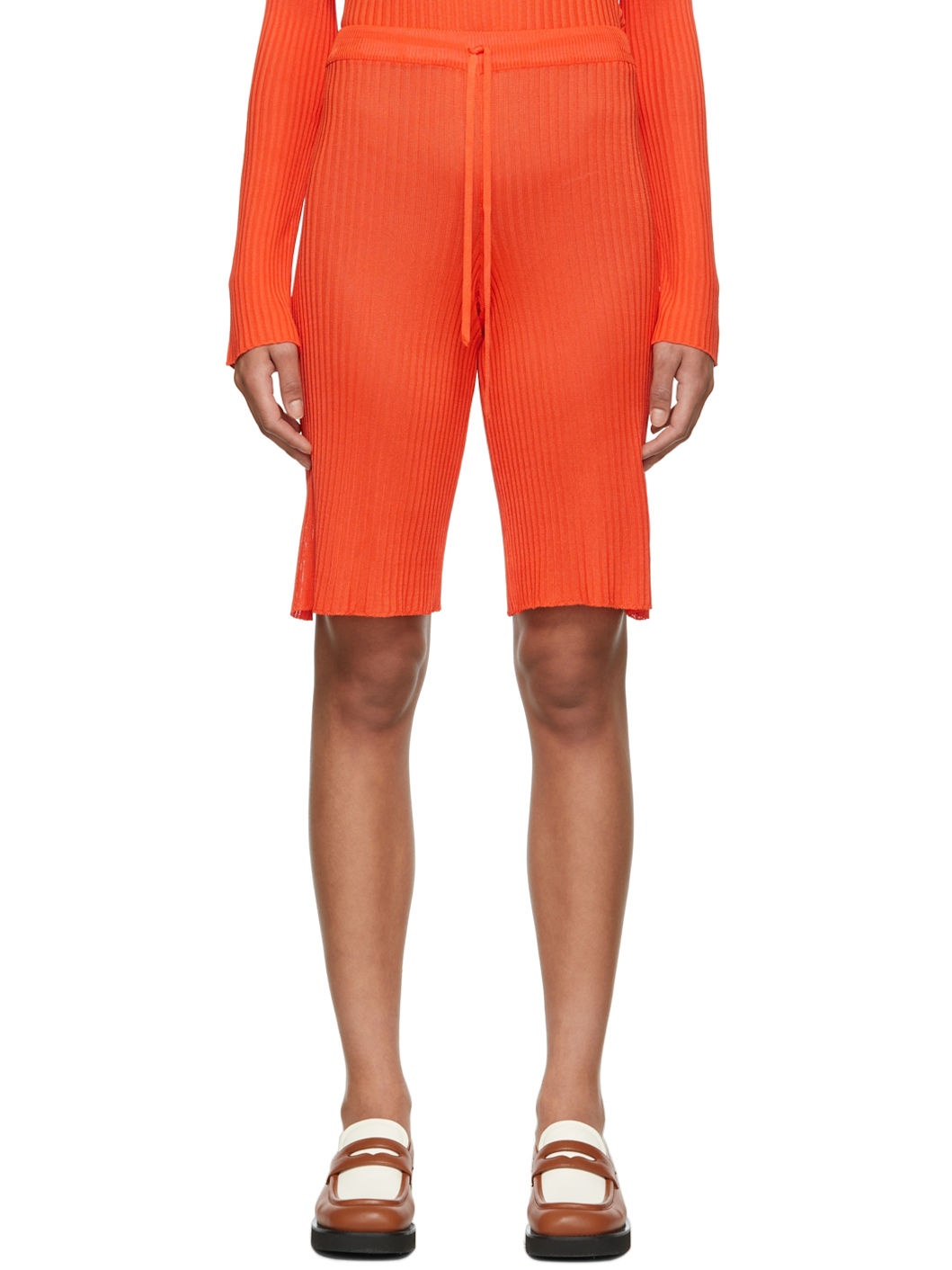 SSENSE Exclusive Orange Viscose Shorts - 1