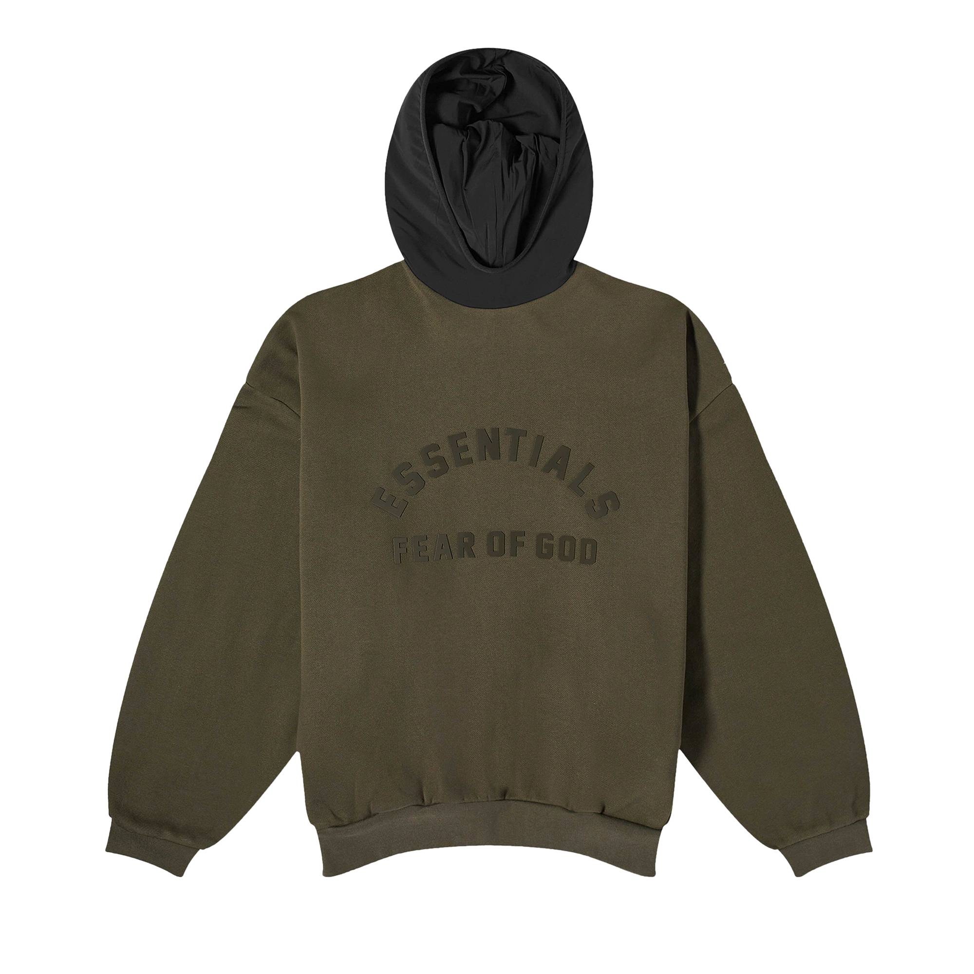 Fear of God Essentials Nylon Fleece Hoodie 'Ink/Jet Black' - 1