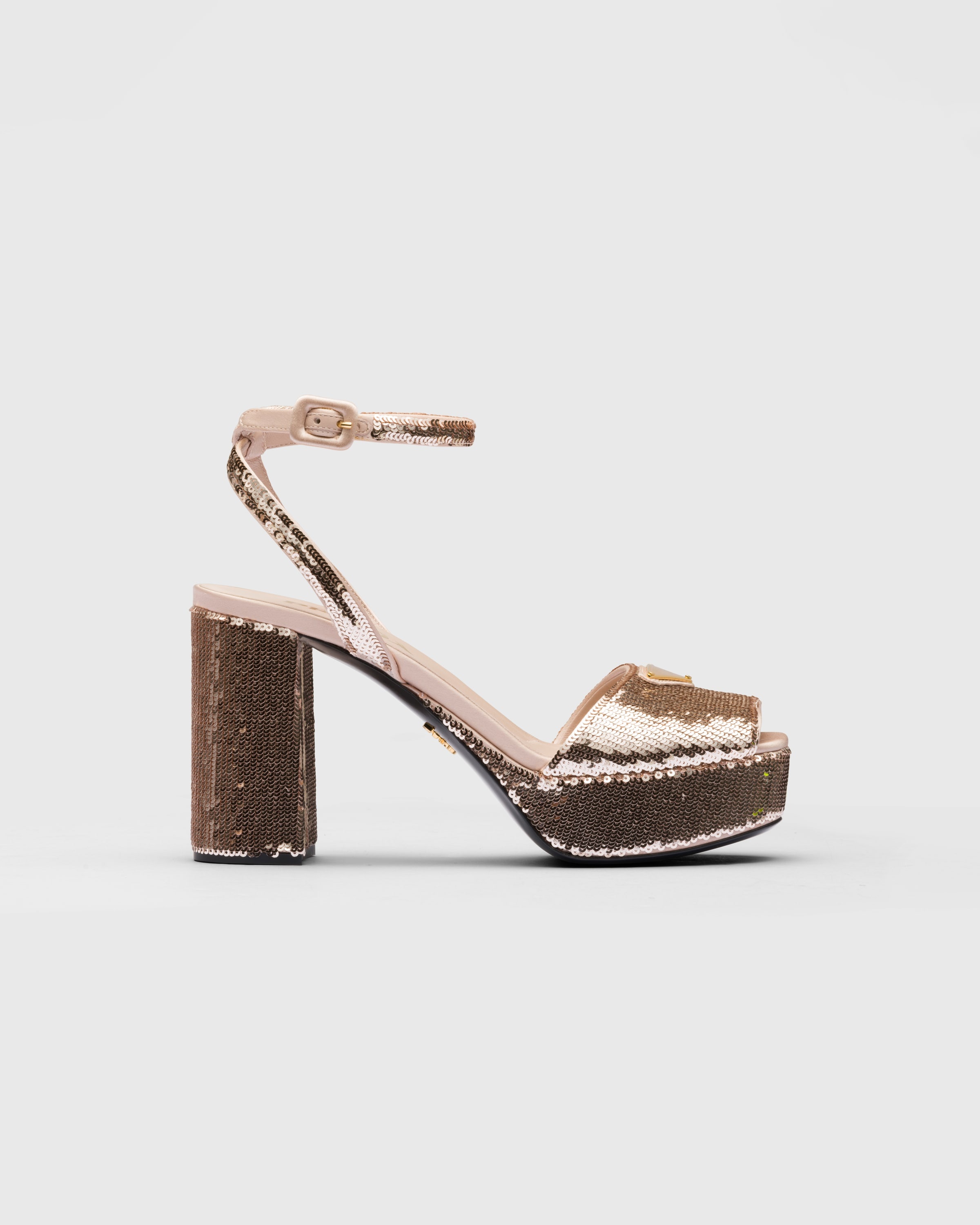 Sequined satin platform sandals - 2