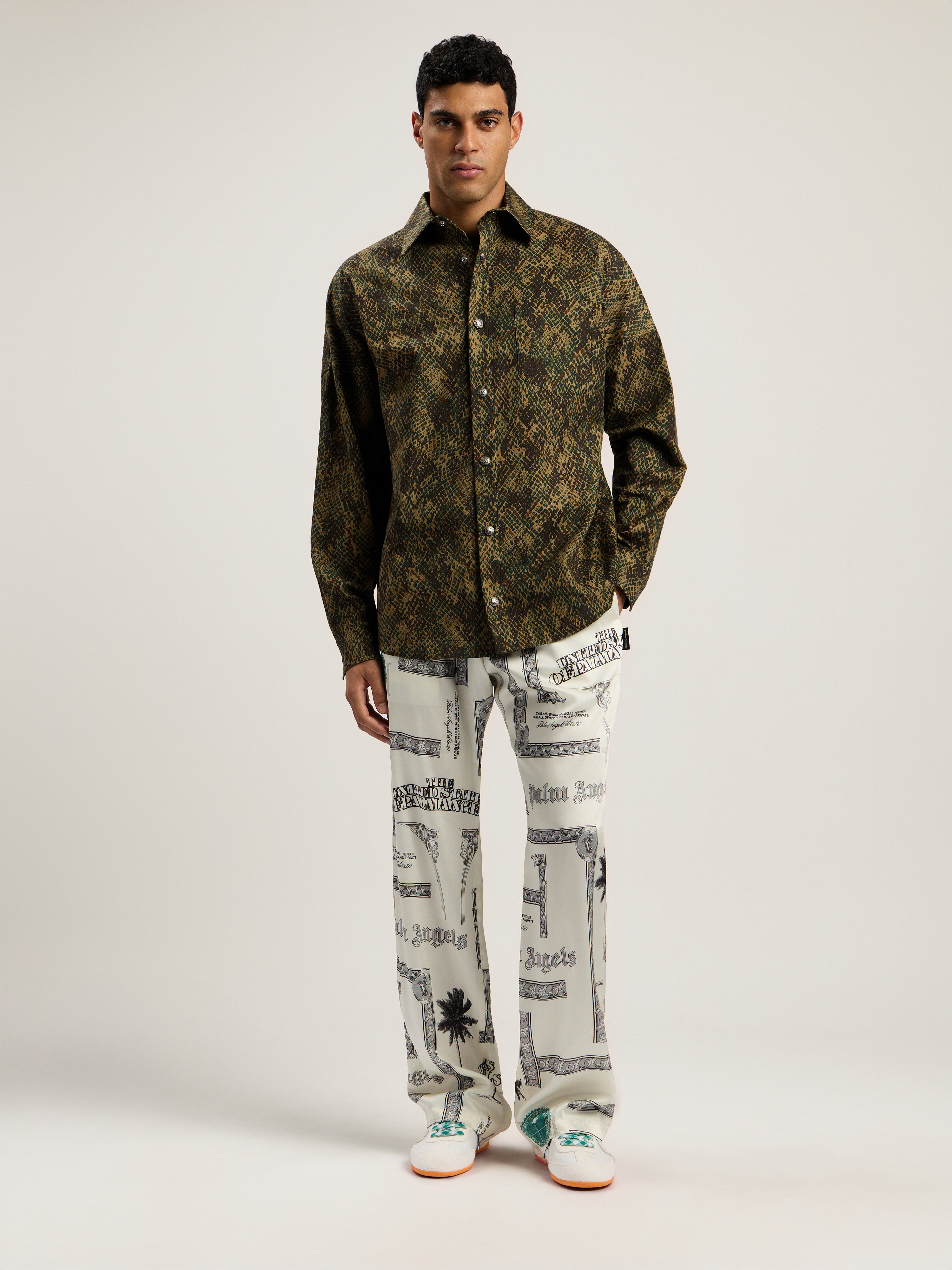 Dollar Print Wide-Leg Pants - 2