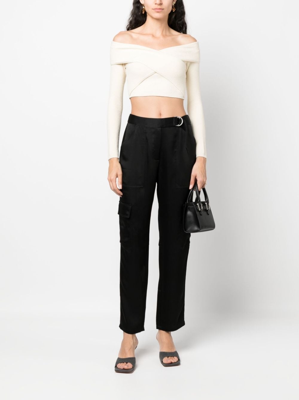 tapered-leg satin trousers - 2