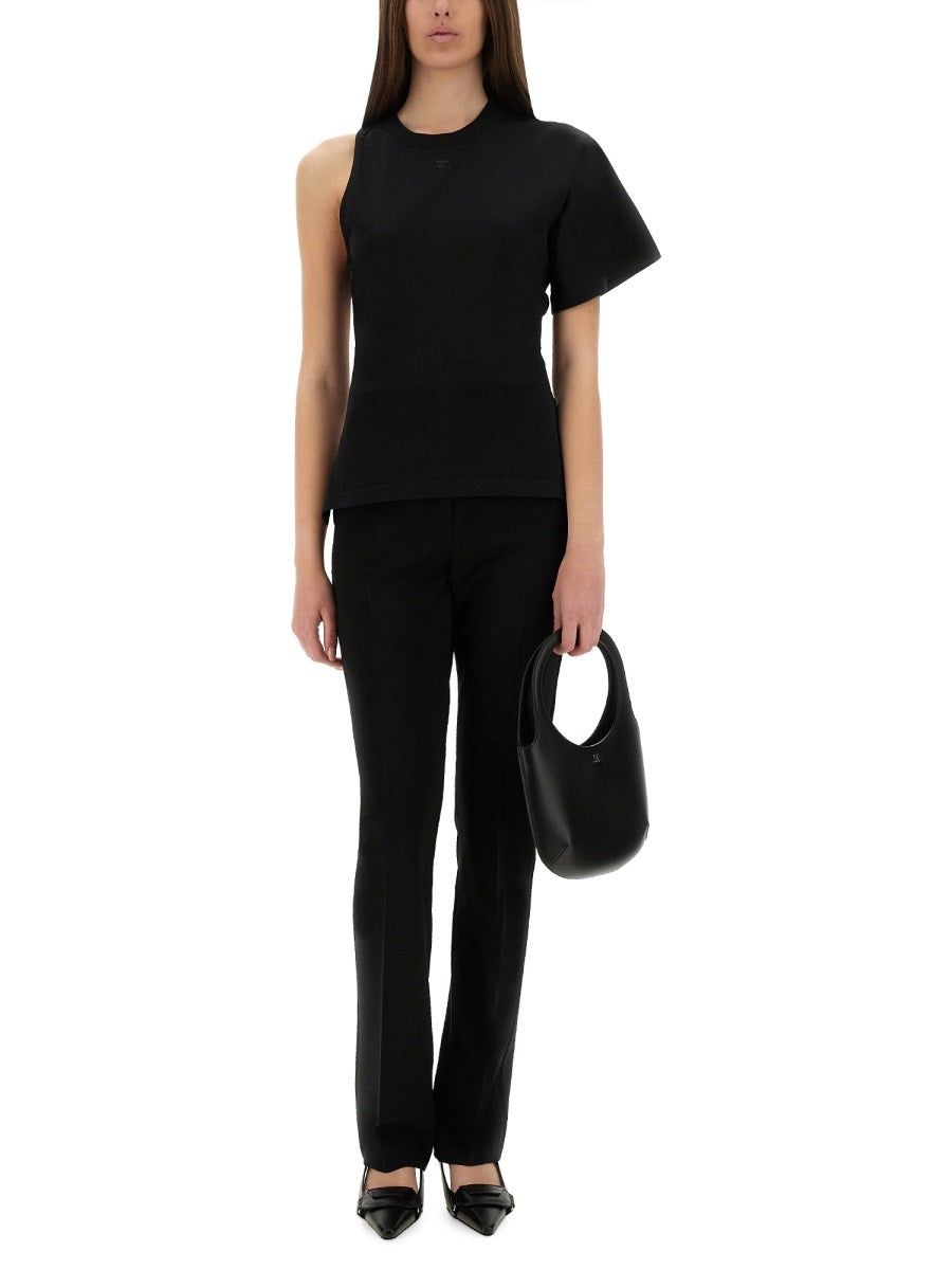 Courreges Women One-Shoulder T-Shirt In Scuba - 2
