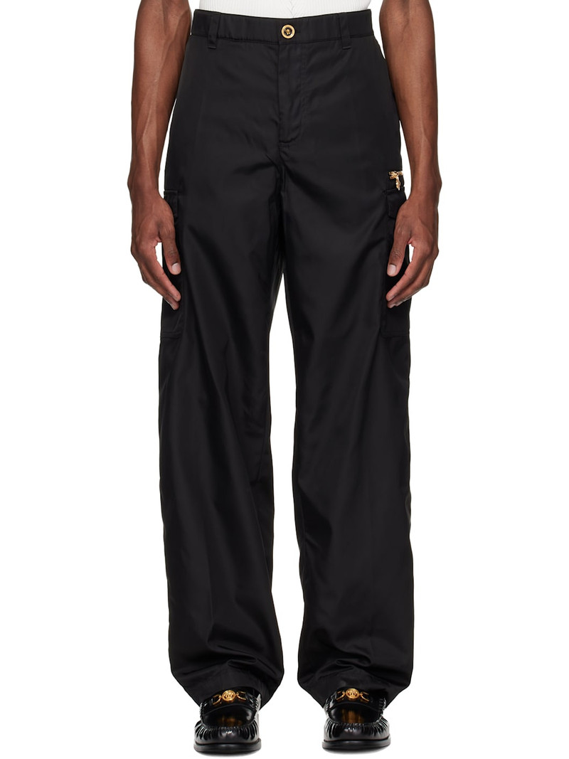 Black Nylon Cargo Pants 1