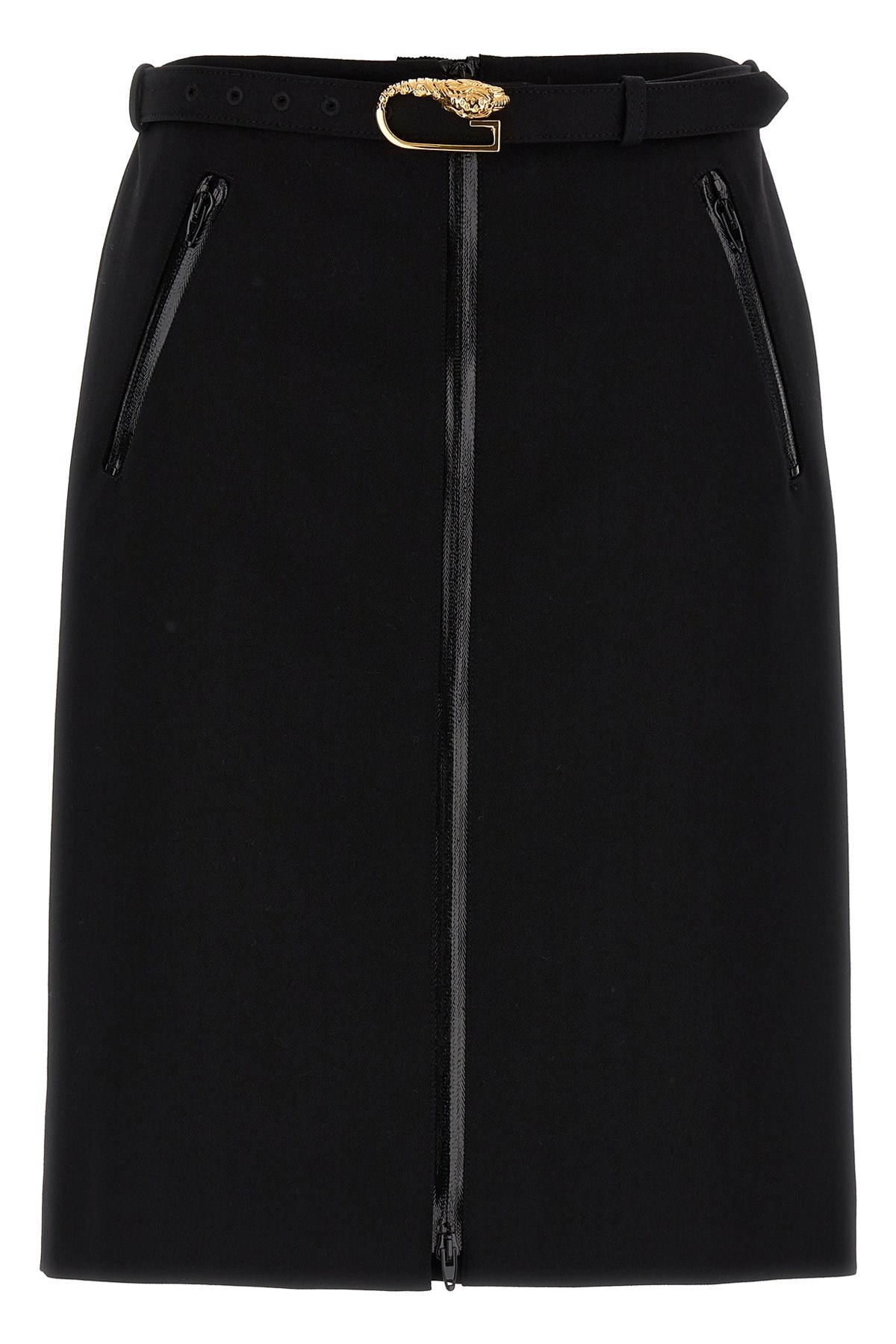 スカート GUCCI SS24 Wool skirt with removable belt (761364Z8BPC 1000) GUCCI Wool skirt with detachable belt | REVERSIBLE