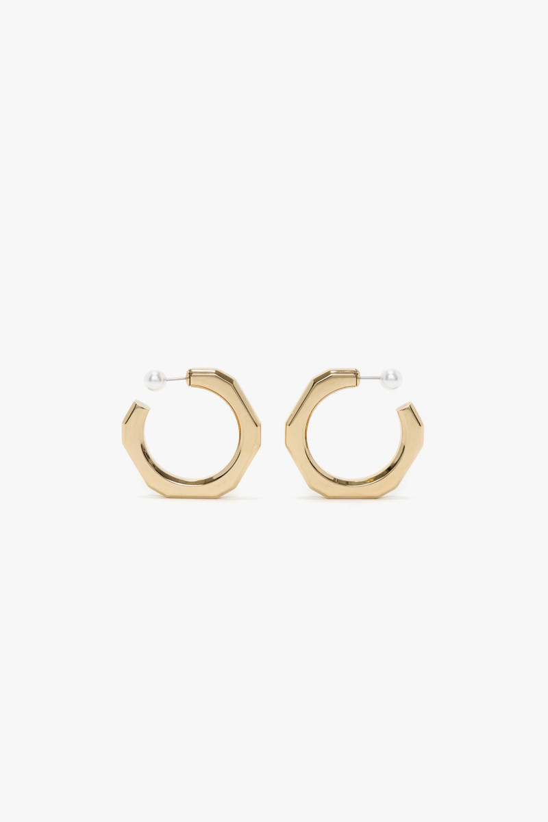 Hexagonal Hoop Earrings In Light Gold 1
