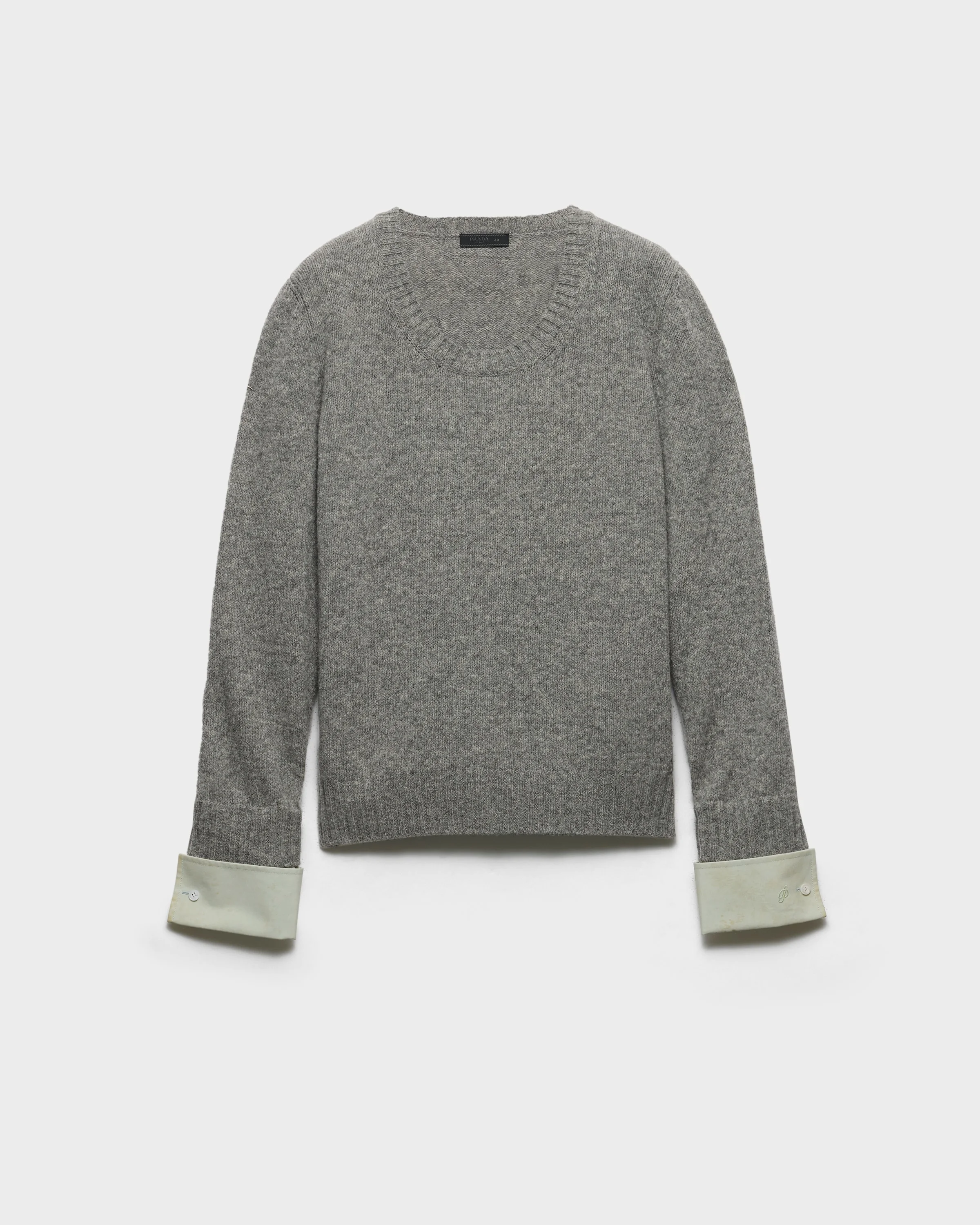 Shetland wool scoop-neck sweater - 1