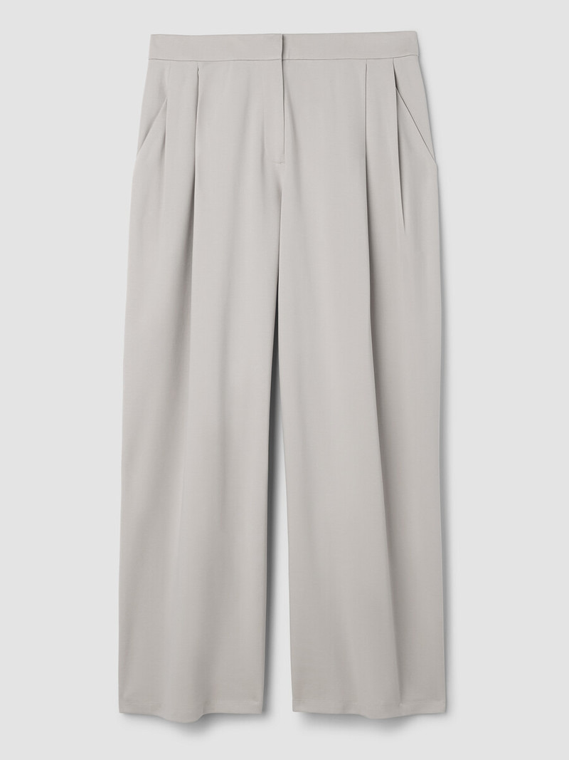 Lightweight Ponte Pleated Wide-Leg Pant 1