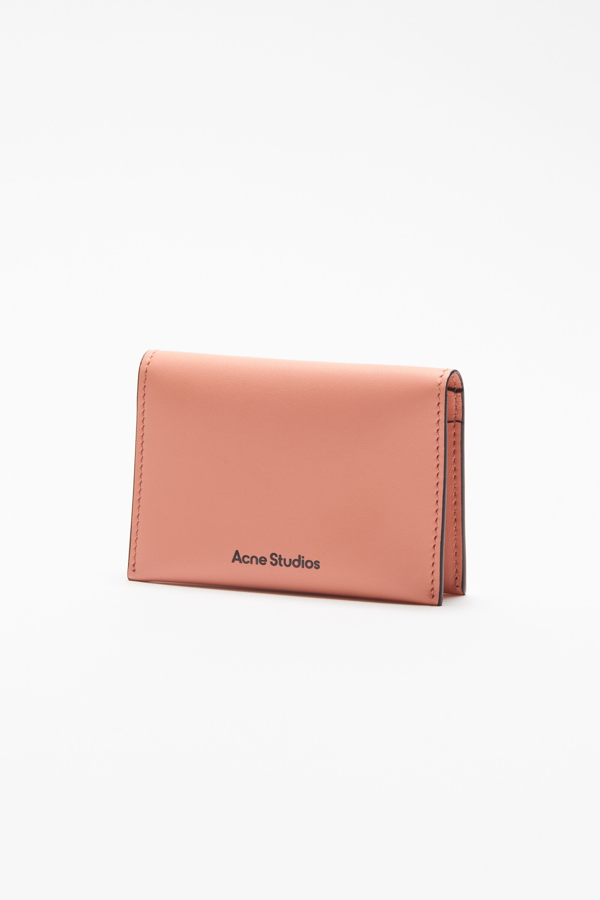 Folded leather wallet - Salmon pink - 3