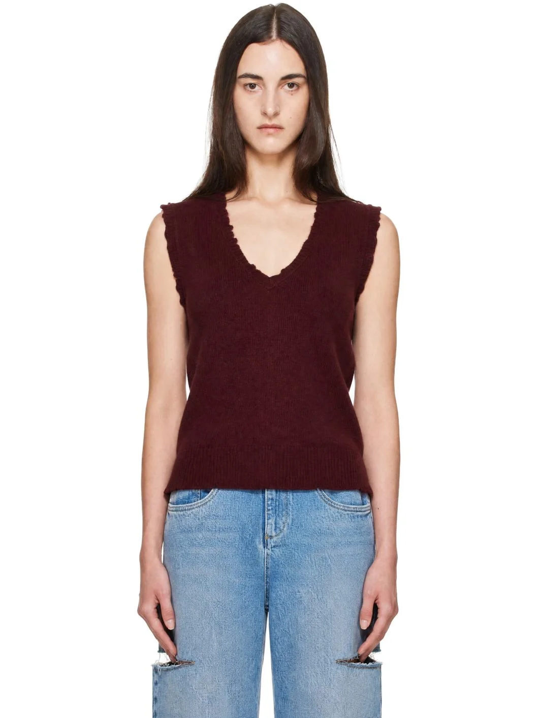 Burgundy Lived In Sweater Vest - 1