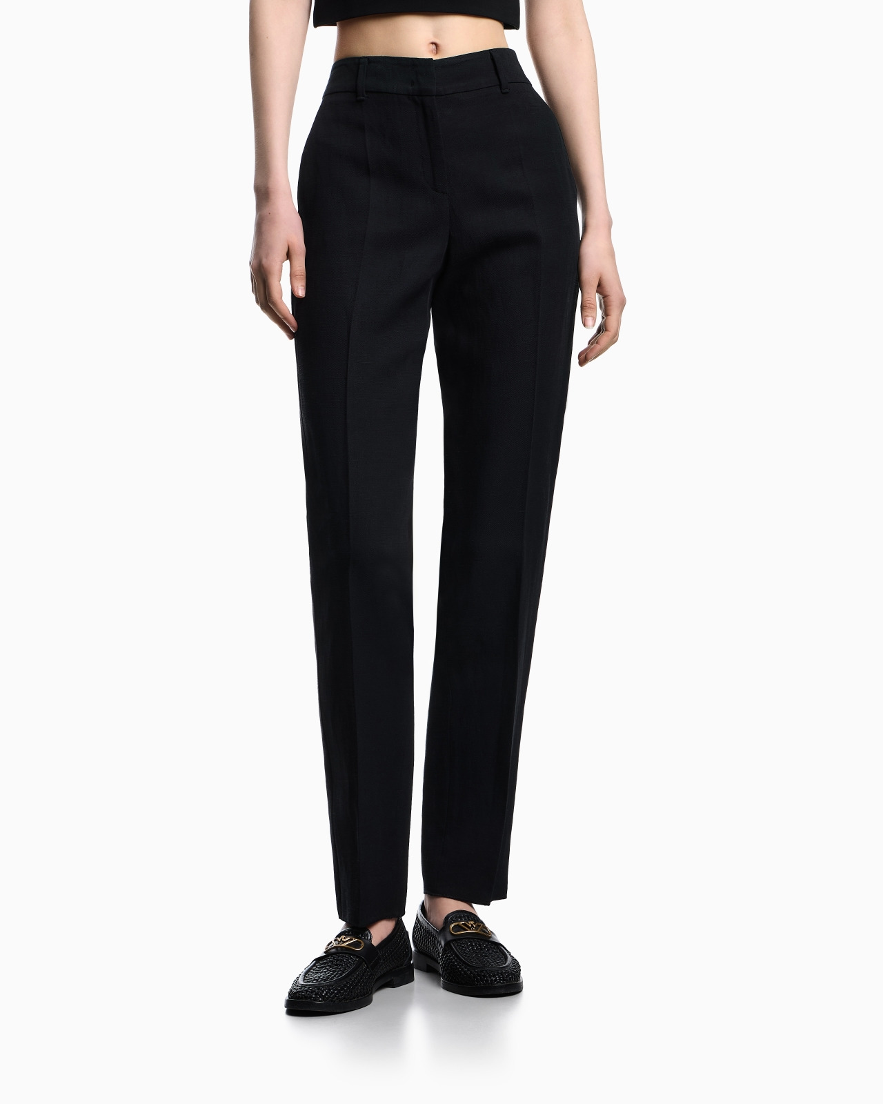 LINEN-BLEND TROUSERS WITH PLEATS - 4
