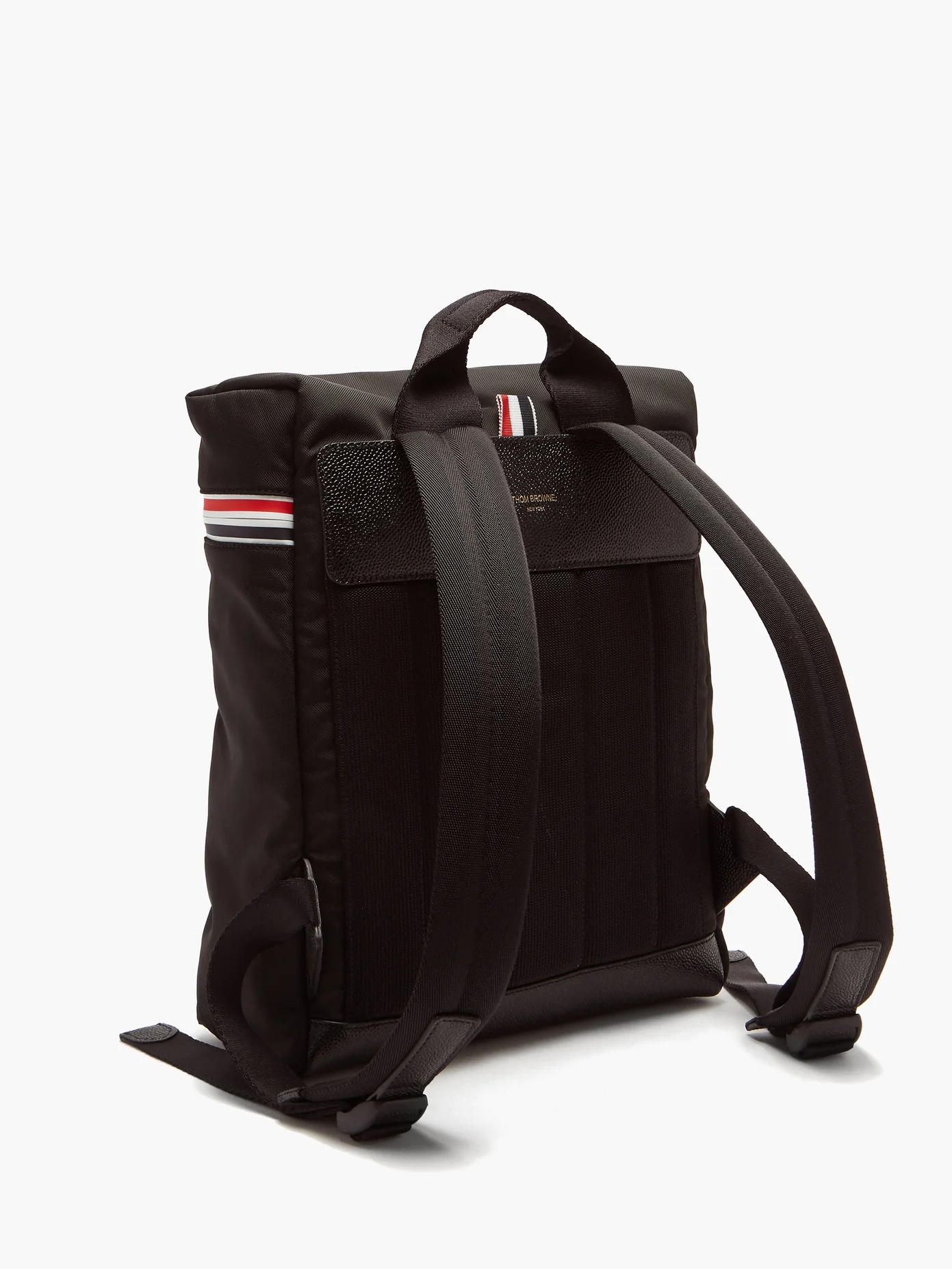 Tricolor-striped small technical-canvas backpack - 4