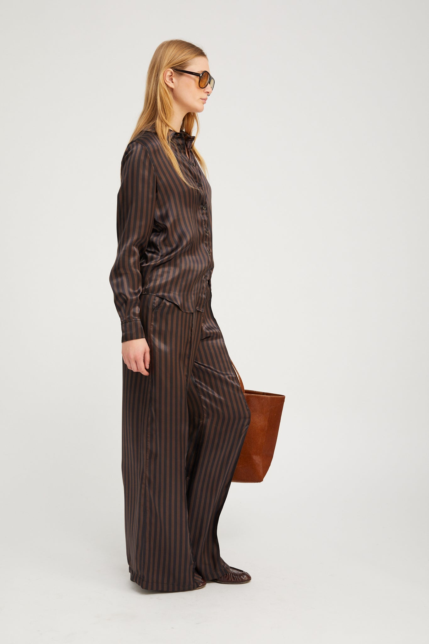 AMERICANO STRIPE SILK FONDA BUTTON DOWN - 3