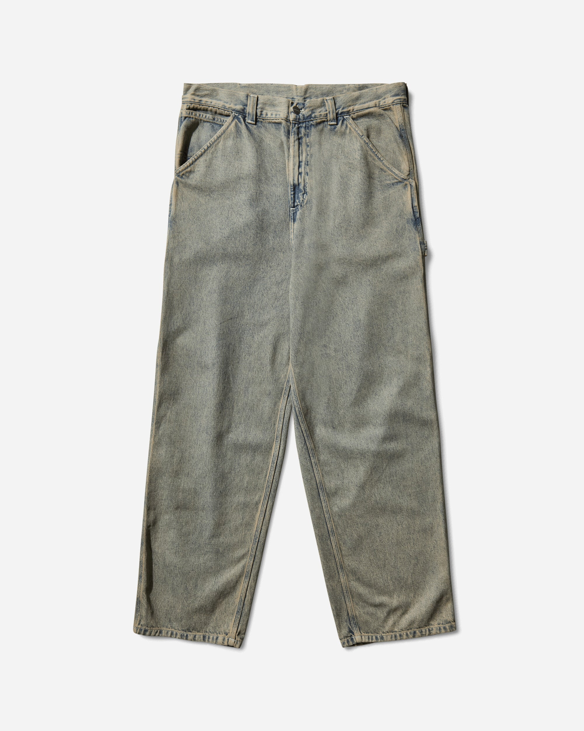 Men's OG Single Knee Pants Blue / Leather (Garment Dyed) - 1