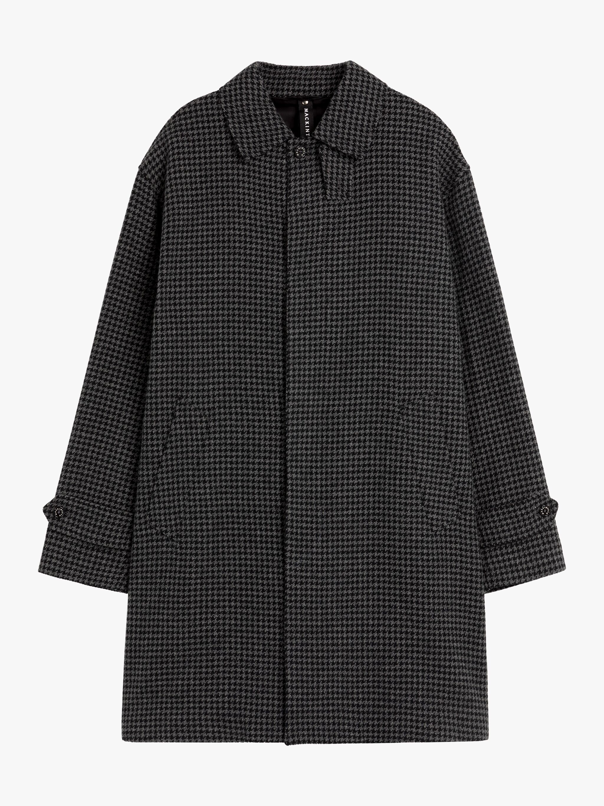 SOHO GREY HOUNDSTOOTH WOOL OVERCOAT - 1