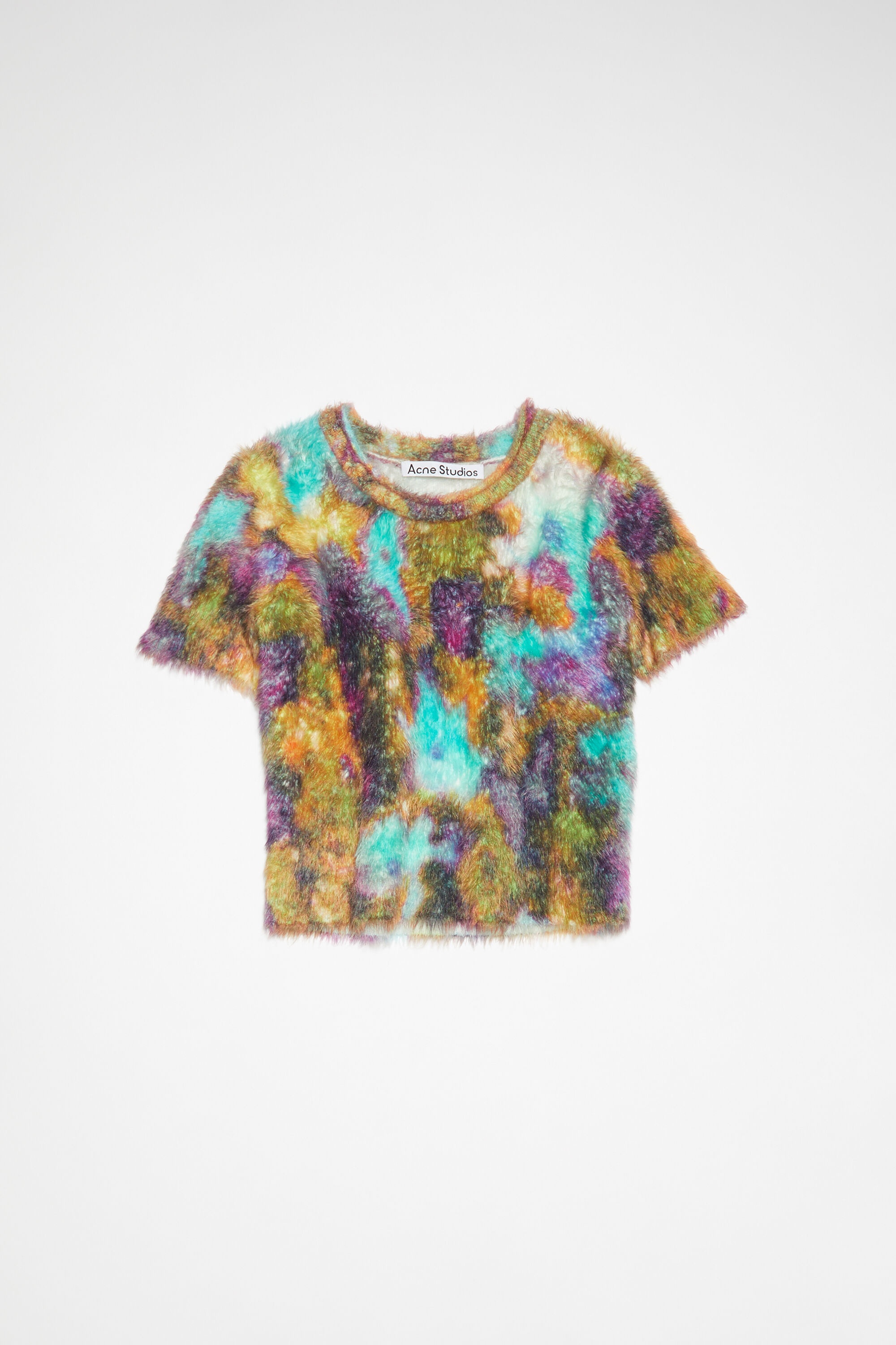 Floral knit t-shirt - Turquoise/purple - 5