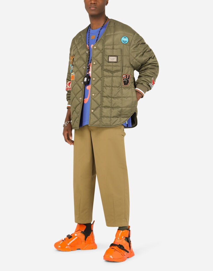 Quilted nylon jacket with multiple patches - 8