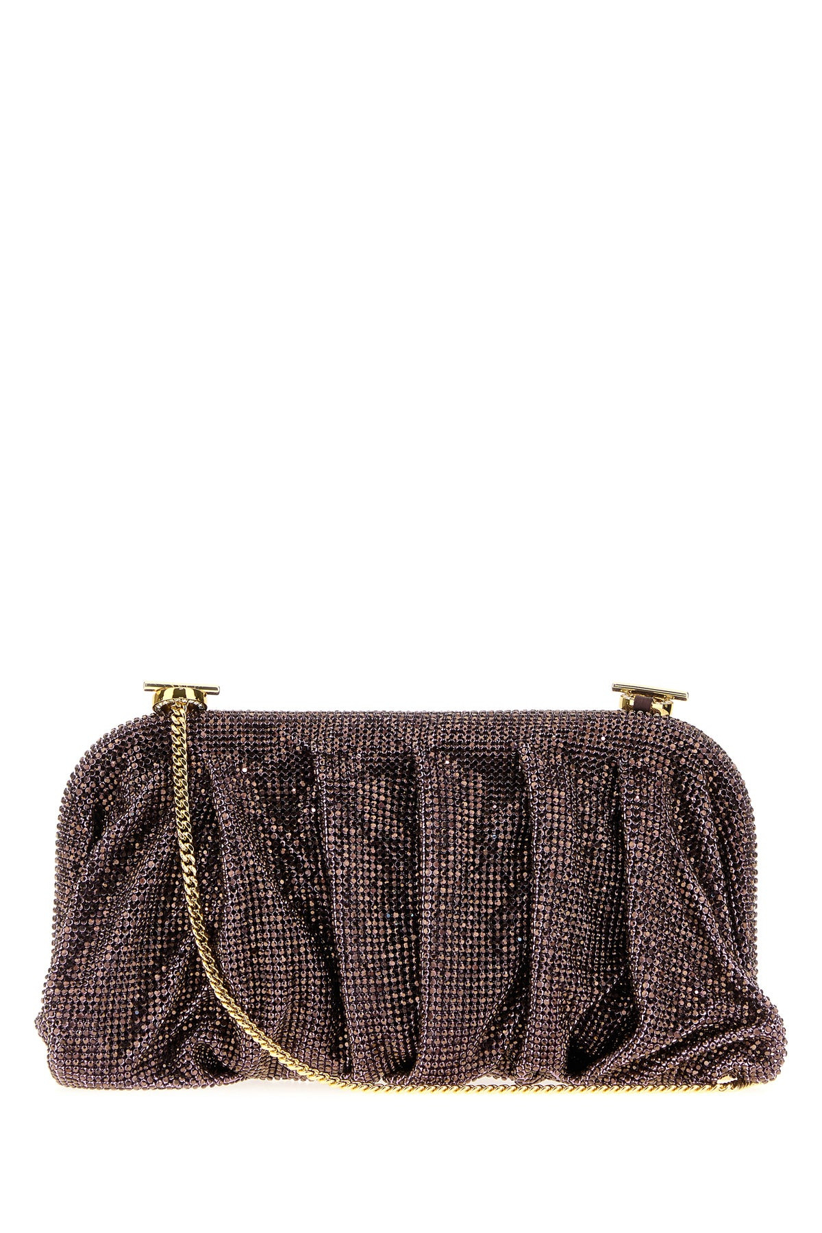 Embellished fabric large Venus clutch - 1