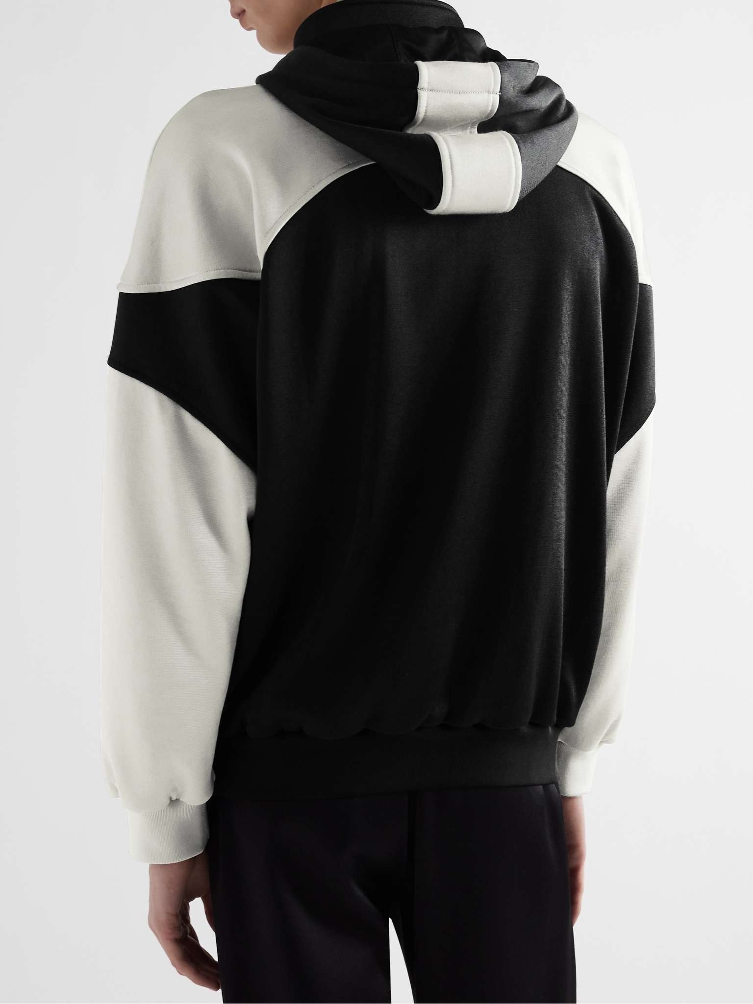 Logo-Embroidered Colour-Block Jersey Zip-Up Hoodie - 4