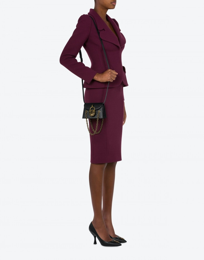 Moschino TEGU LIZARD-PRINT PADLOCK MINI BAG outlook