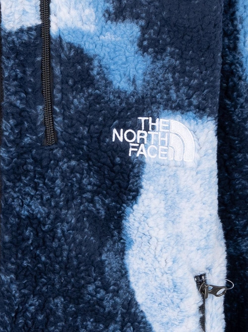 Supreme x TNF bleached denim fleece jacket outlook