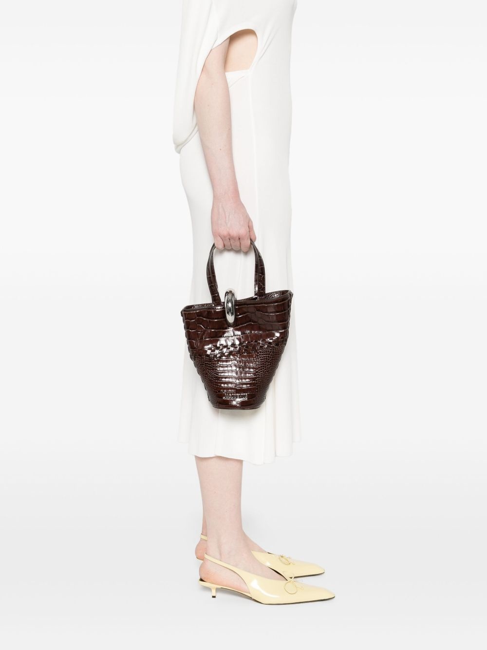 croc-embossed tote bag - 2