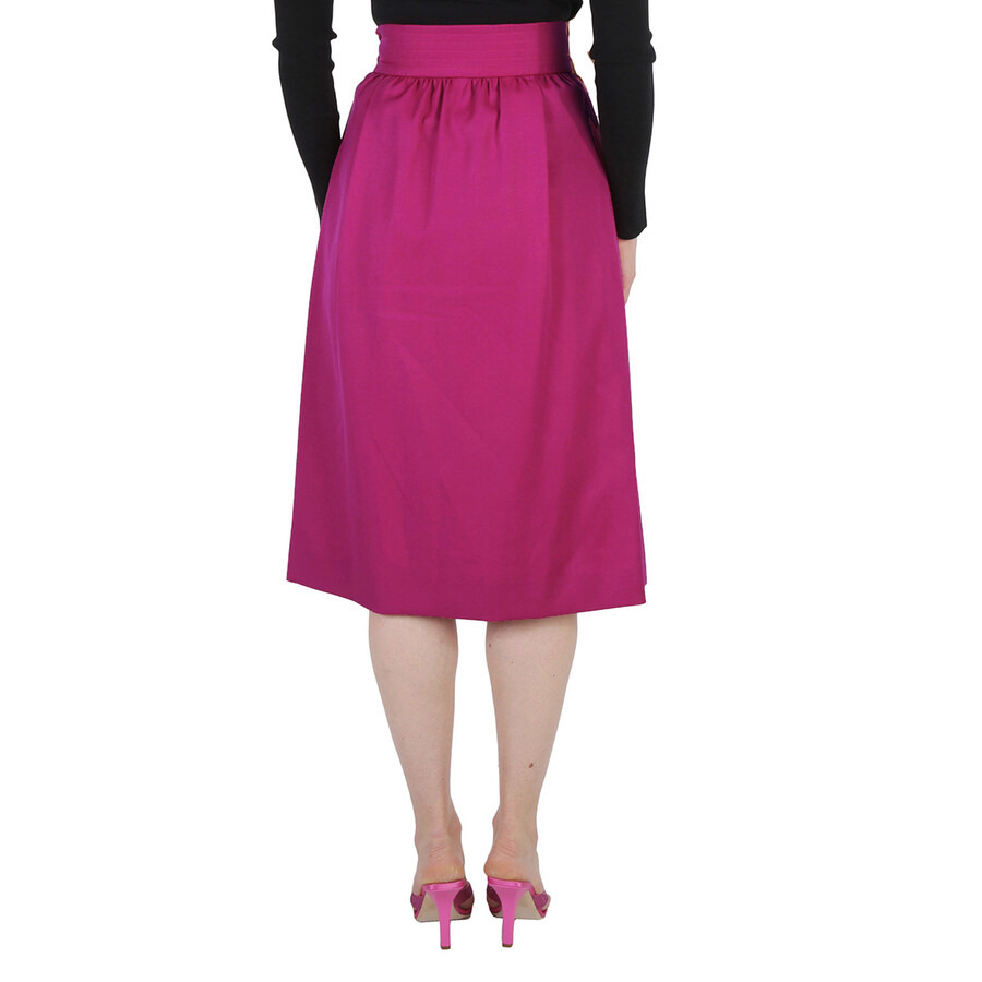 Moschino Ladies Fuchsia Flared Midi Skirt - 6