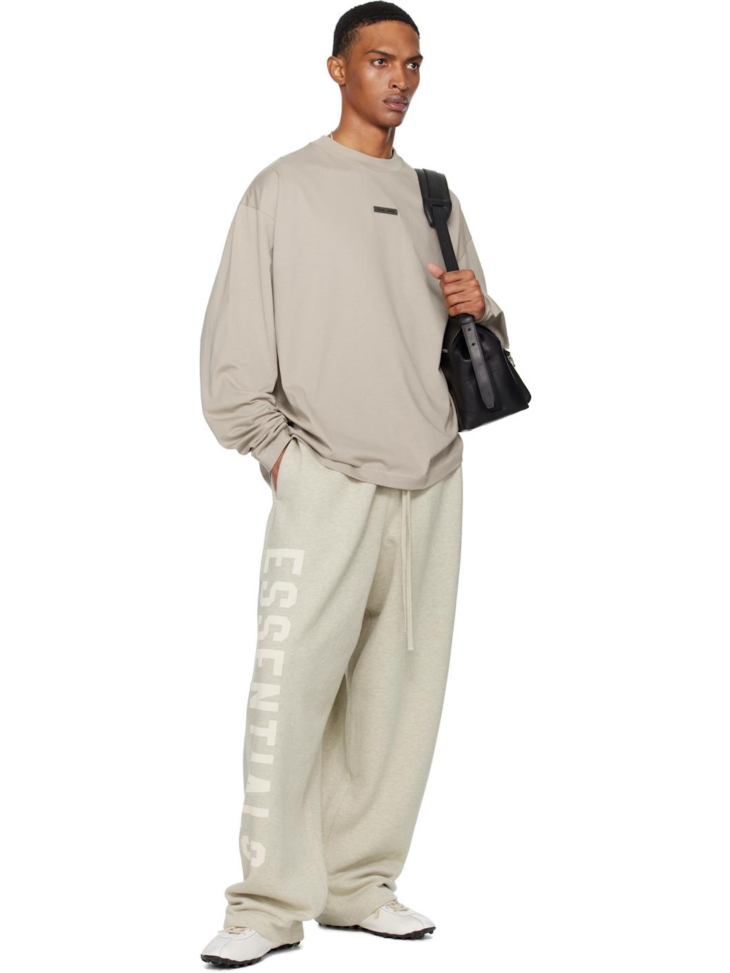 Taupe Classic Fit Long Sleeve T-shirt - 4