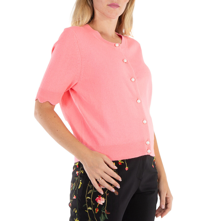 Marc Jacobs Peach Short Sleeved Cashmere Cardigan - 6