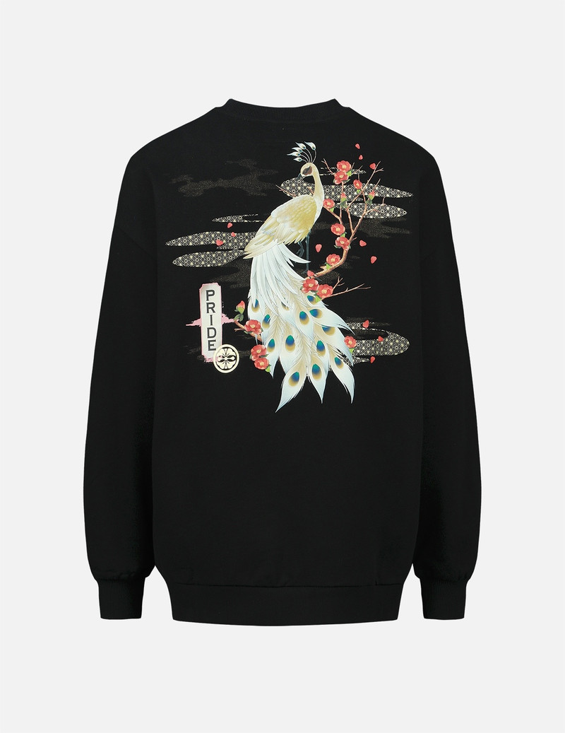 EVISU PEACOCK AND TSUBAKI PRINT SWEATSHIRT outlook
