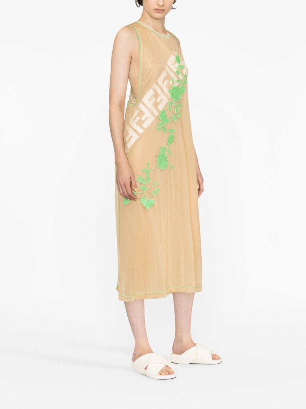 Fendi Roses sleeveless midi dress - 4
