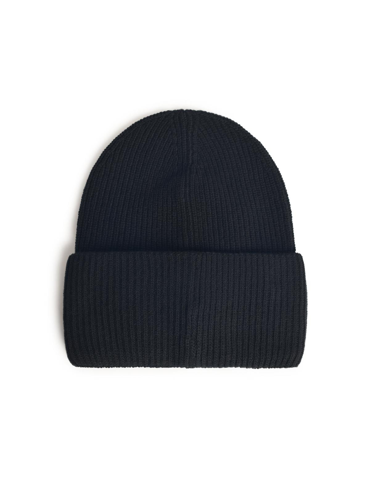 Moncler Black Virgin Wool Beanie Women - 2
