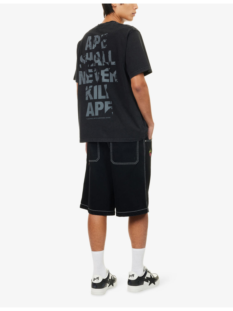 A BATHING APE® Ape Head Brand-Print Cotton-Jersey T-Shirt outlook