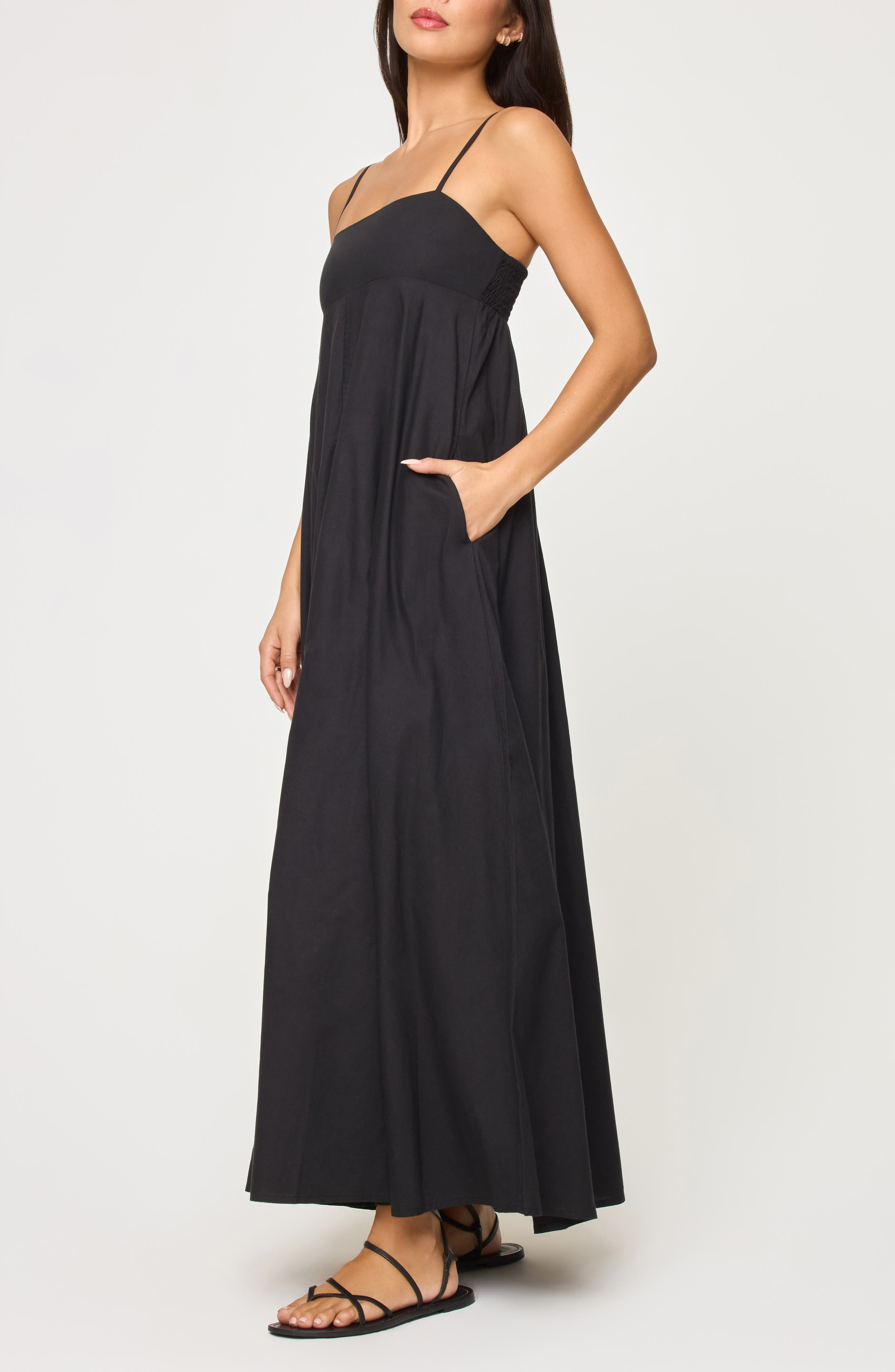 LSPACE Raveena Cotton Cover-Up Maxi Dress in Black at Nordstrom - 3