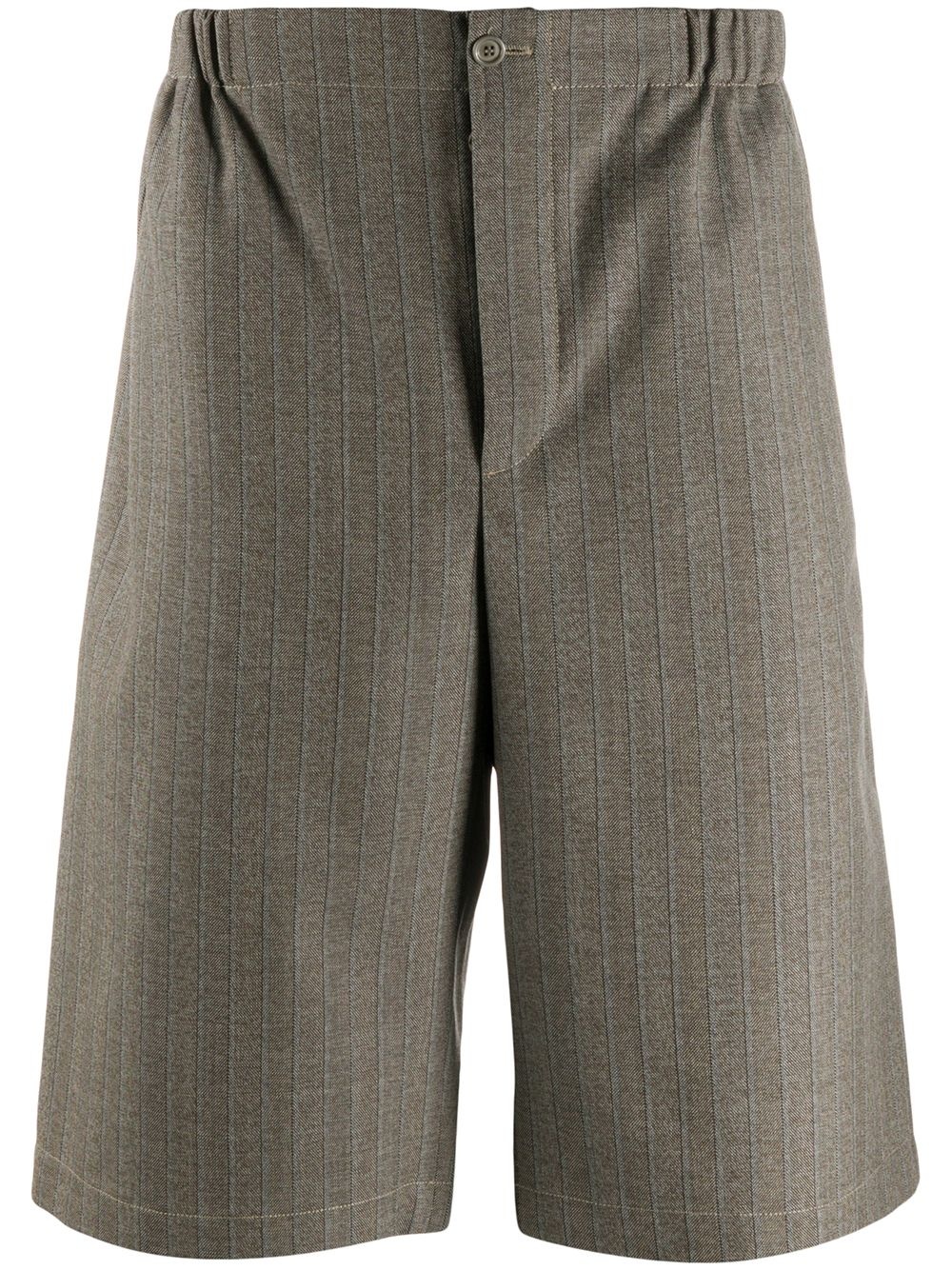 striped tailored wool shorts - 1