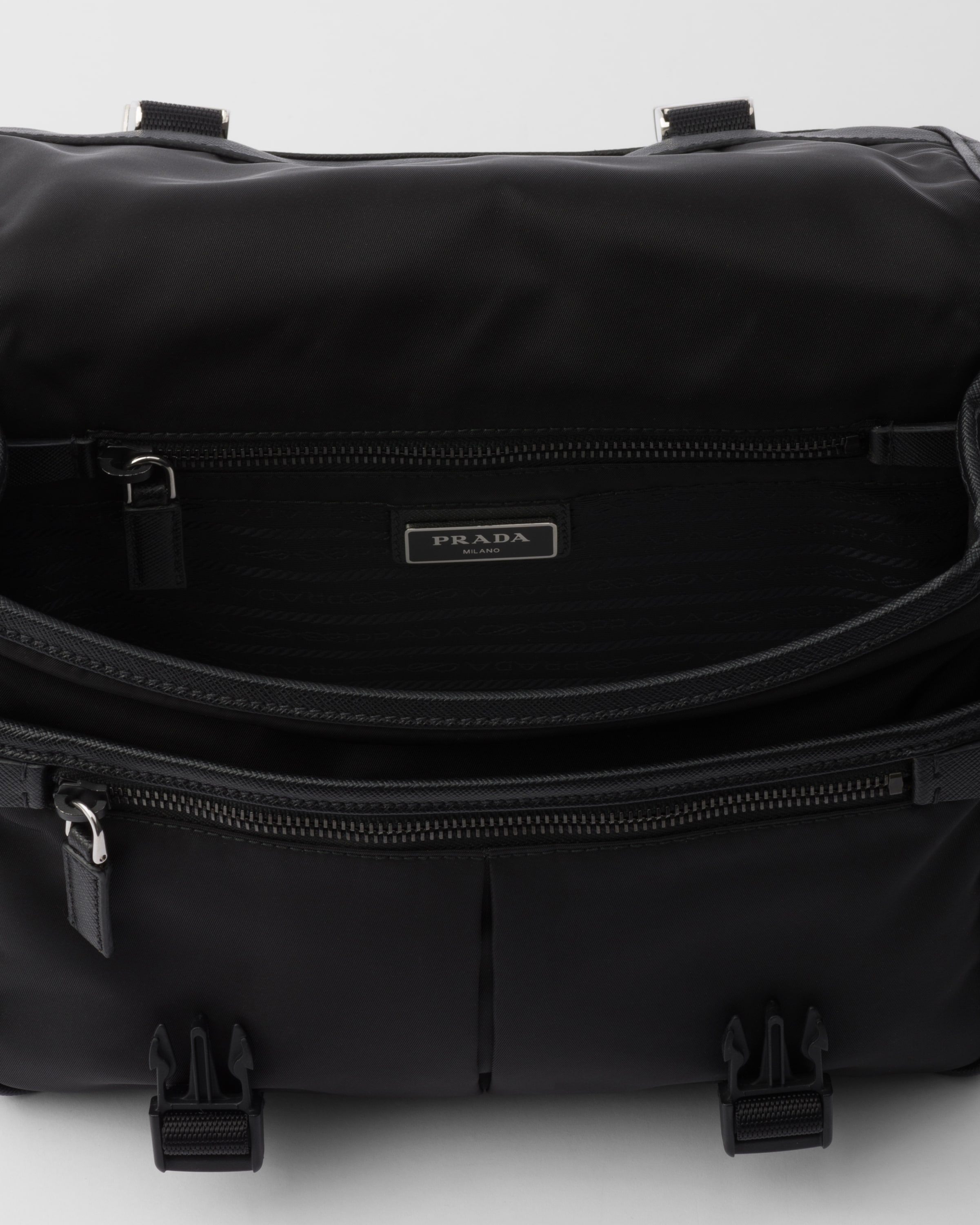 Re-Nylon and Saffiano leather shoulder bag - 5
