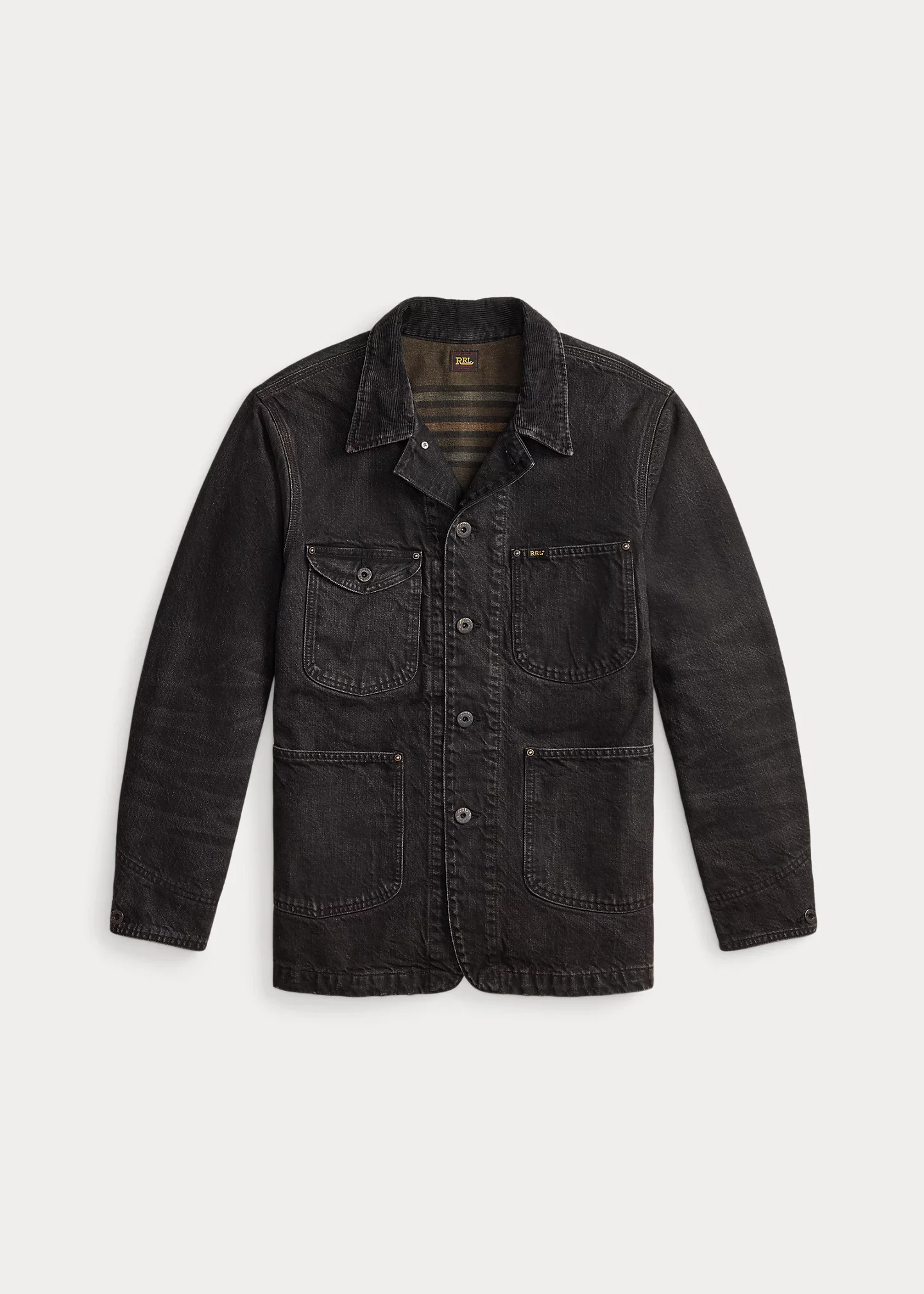 Corduroy-Collar Denim Jacket - 1