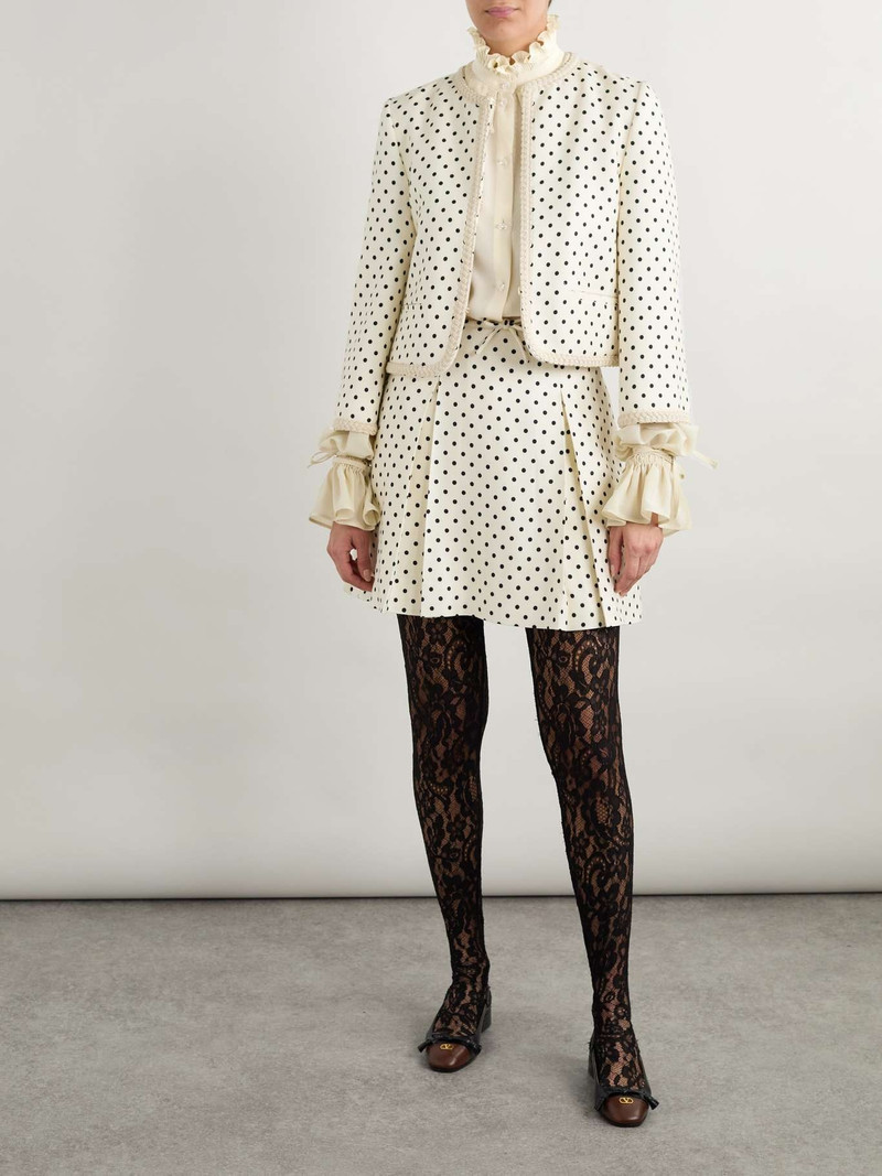 Valentino Ruffled silk crepe de chine shirt Beige outlook
