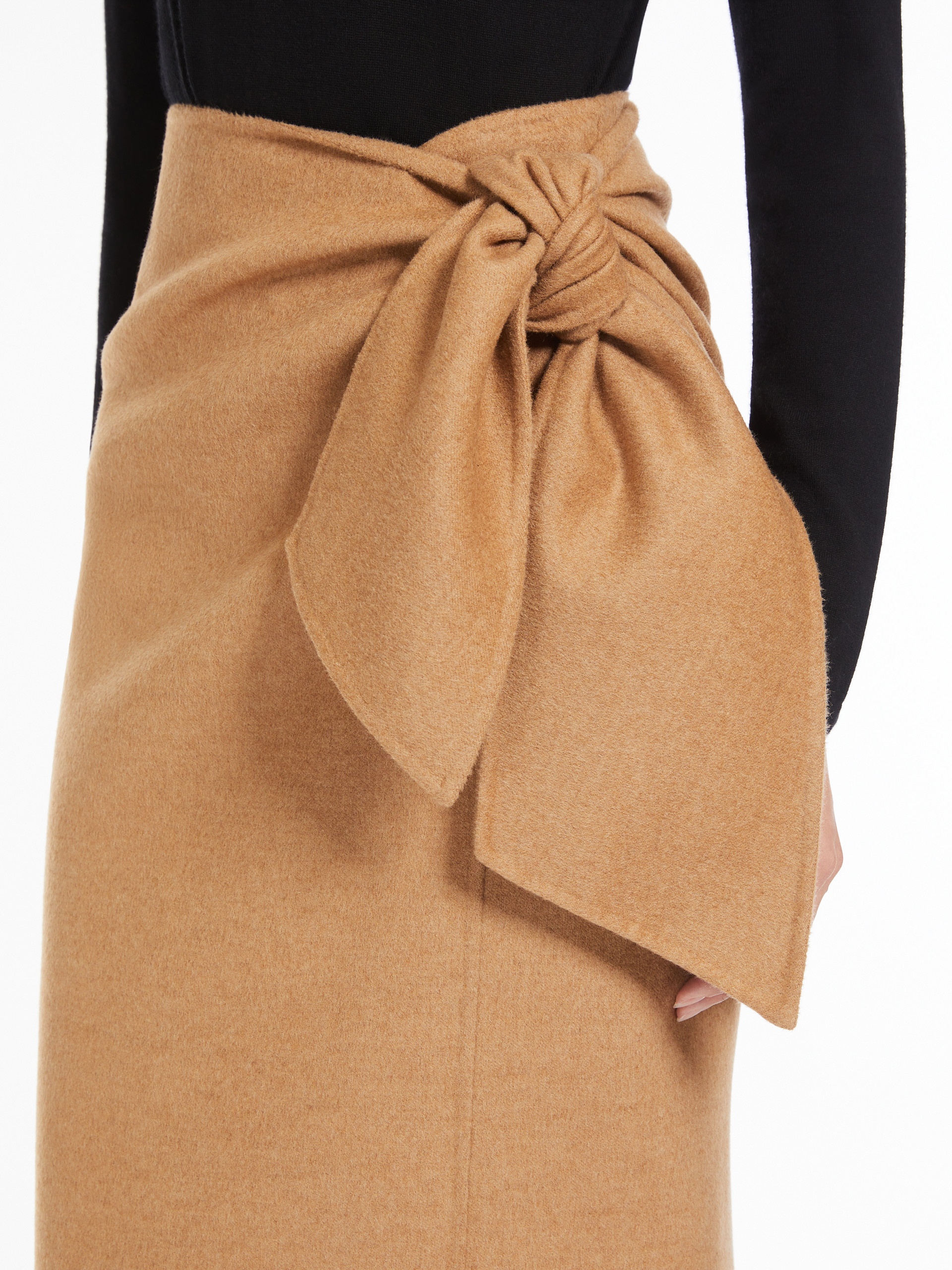 ACLINE1234 Straight skirt in lightweight camel hair - 5