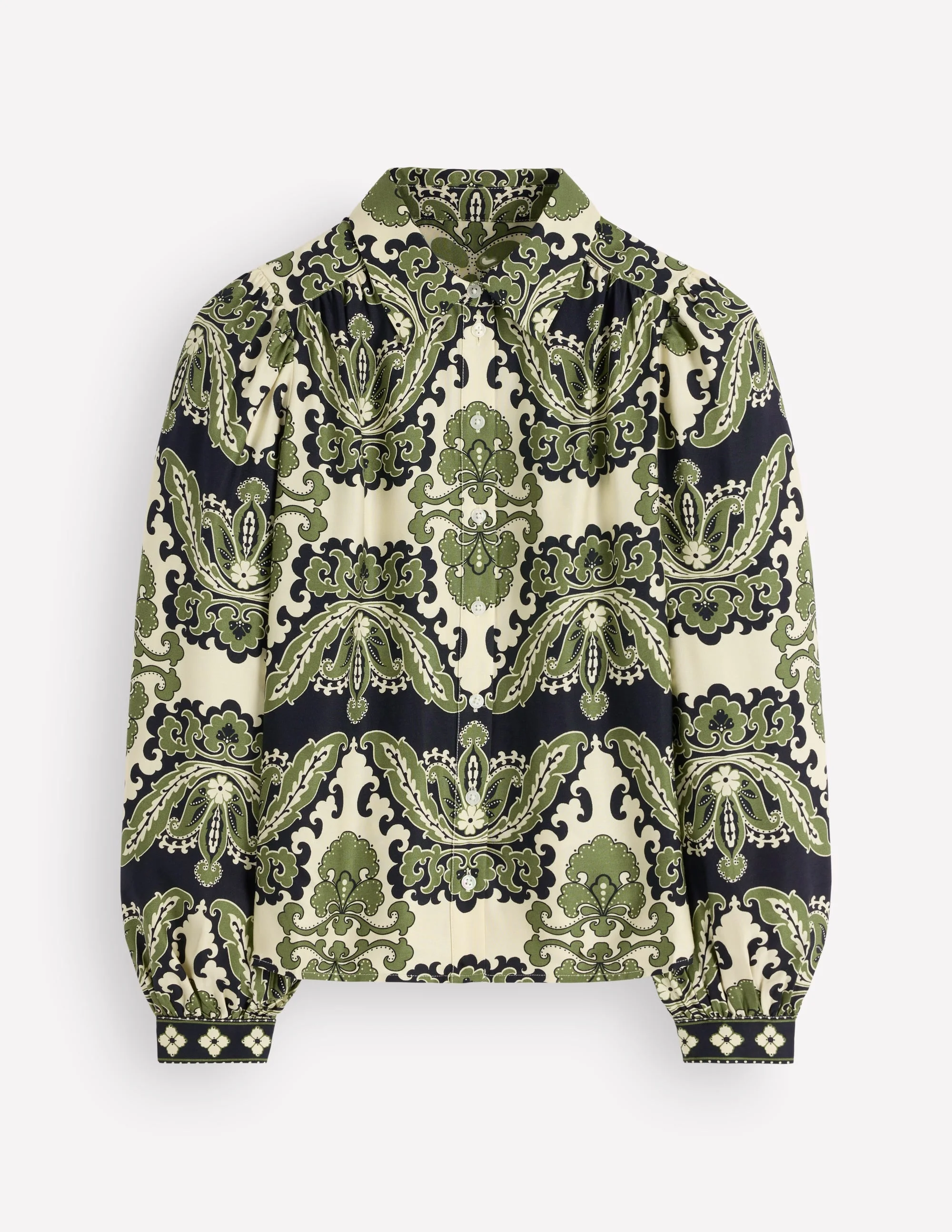 Long Sleeve Printed Shirt-Multi, Blossoming Gardenia - 1
