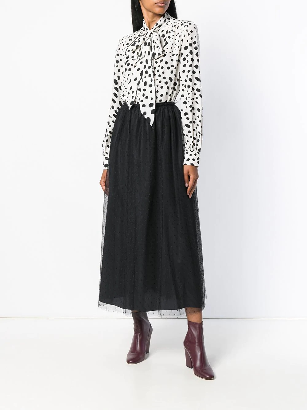 point d'esprit midi skirt - 2