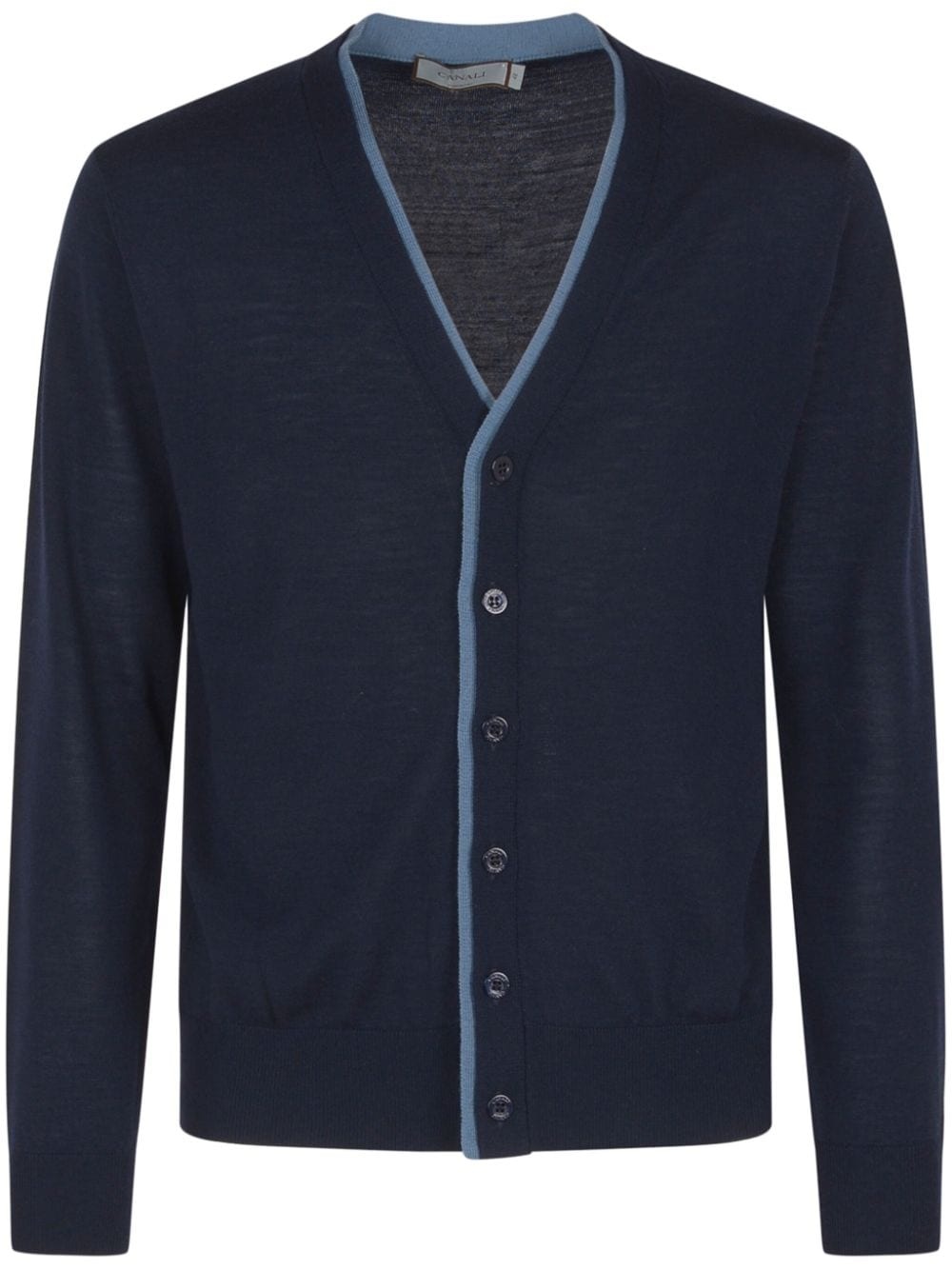 striped-trim cardigan - 1