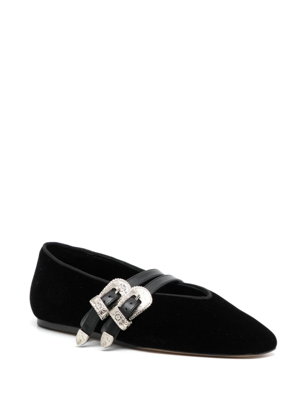 Claudia belted velvet slippers - 2