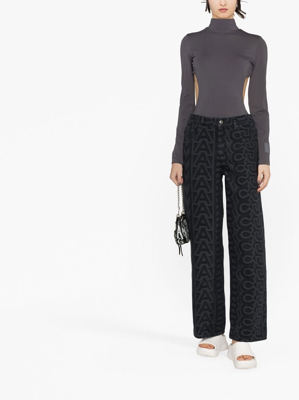 monogram-print straight-leg jeans - 2