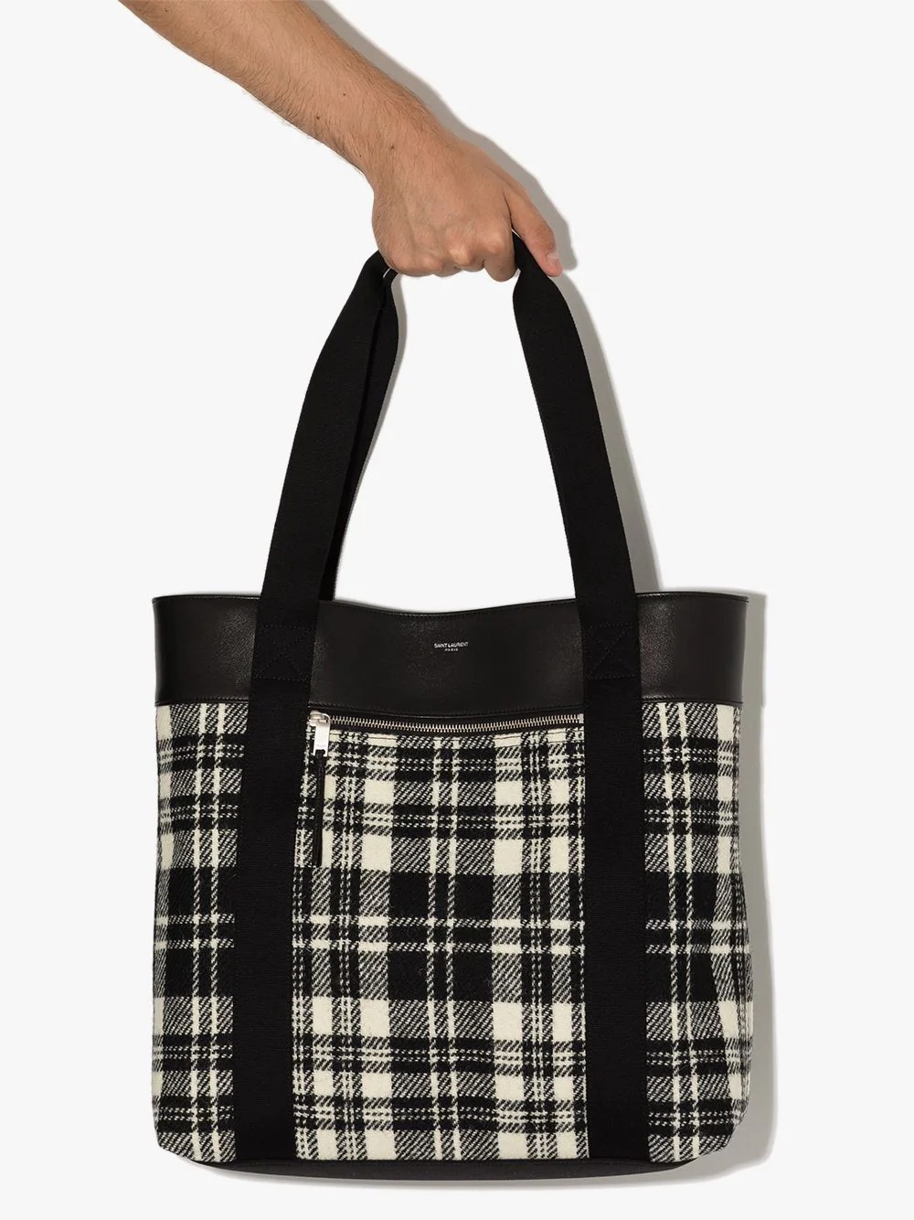 tartan check pattern tote - 4