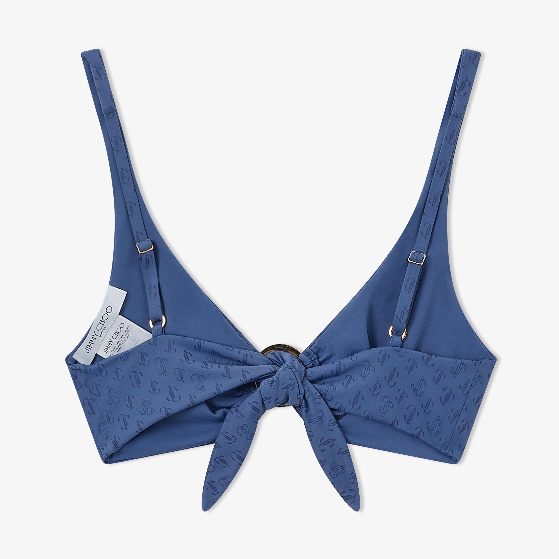 Sira
Smoky Blue JC Monogram Recycled Nylon and Lycra Bikini Top - 6