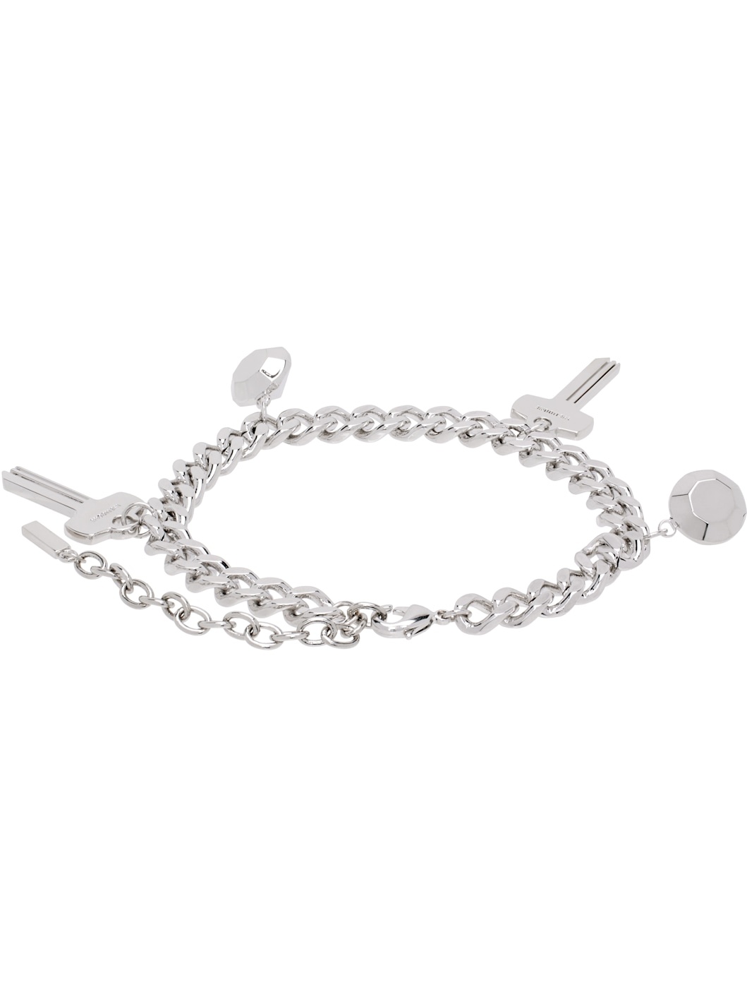 Silver Key Charm Chain Bracelet - 2